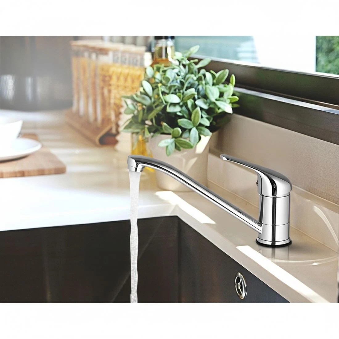 4 Cefito Kitchen Mixer Tap Mixer Long Spout Sink Faucet Basin Laundry - Silver, 4 of 5