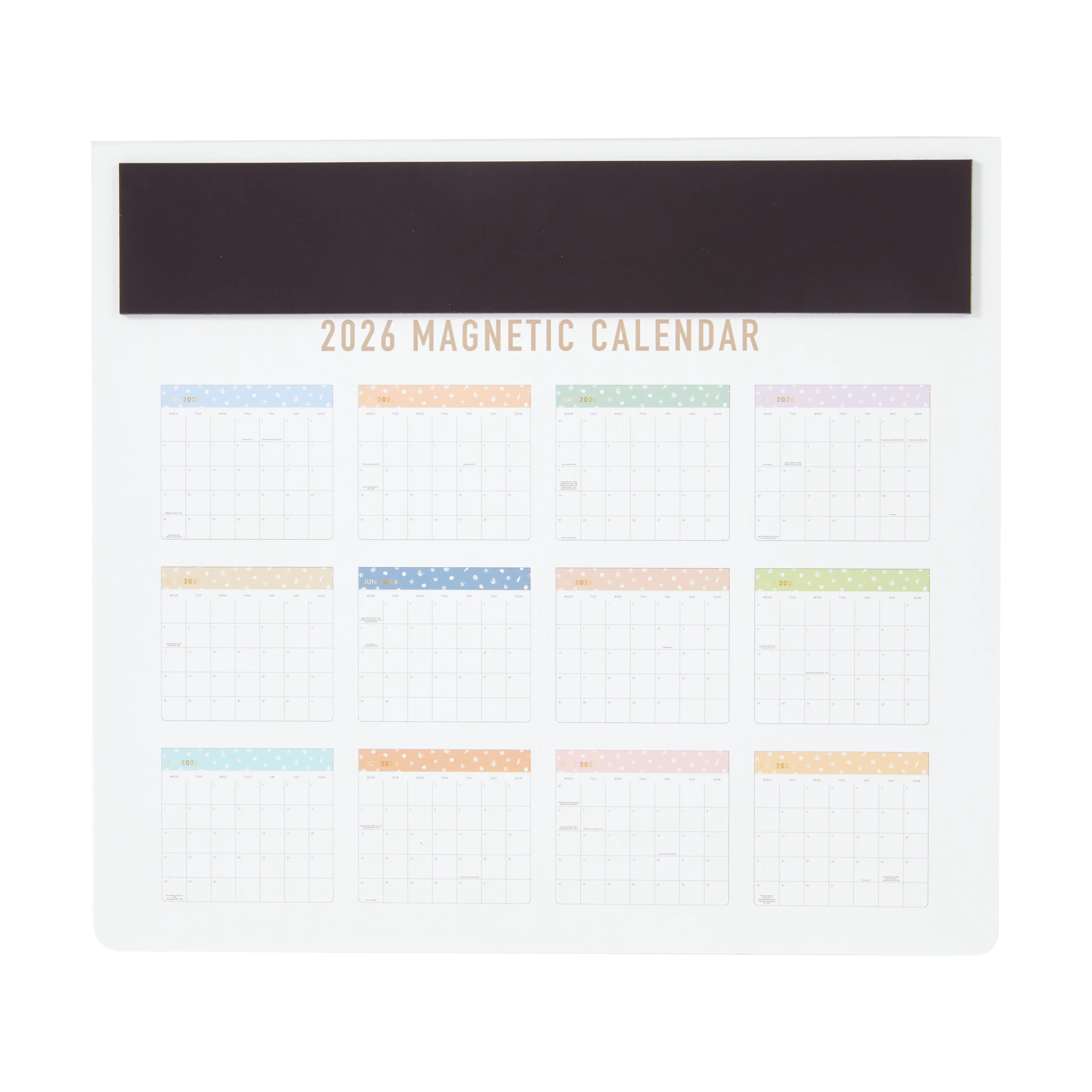 4 2026 Magnetic Shell Calendar - Blue, 4 of 5