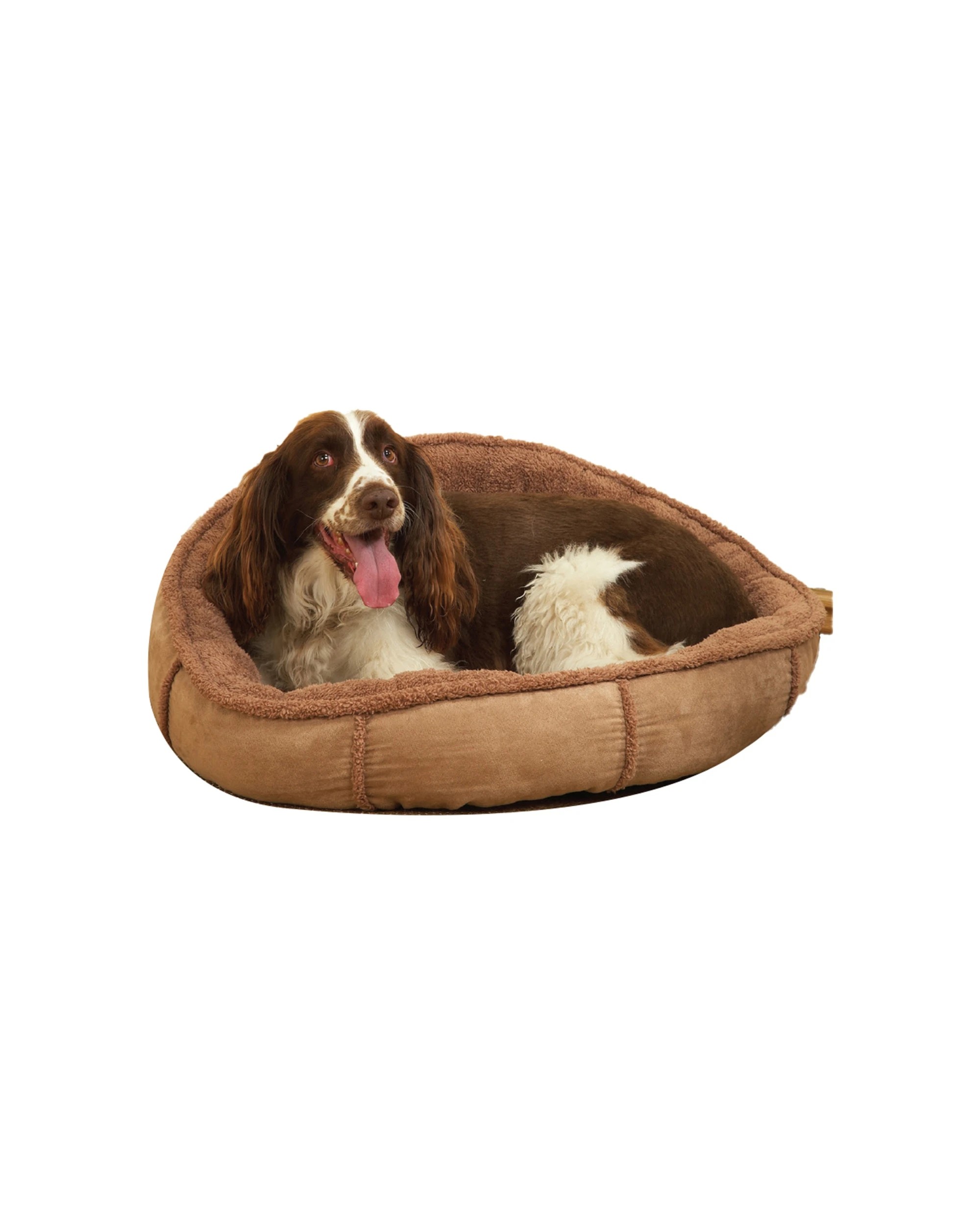 1 ROSEWOOD Wrap Around Dog Bed Faux Suede Plush Large Circular 68cm Easy Care - Brown, 1 of 3