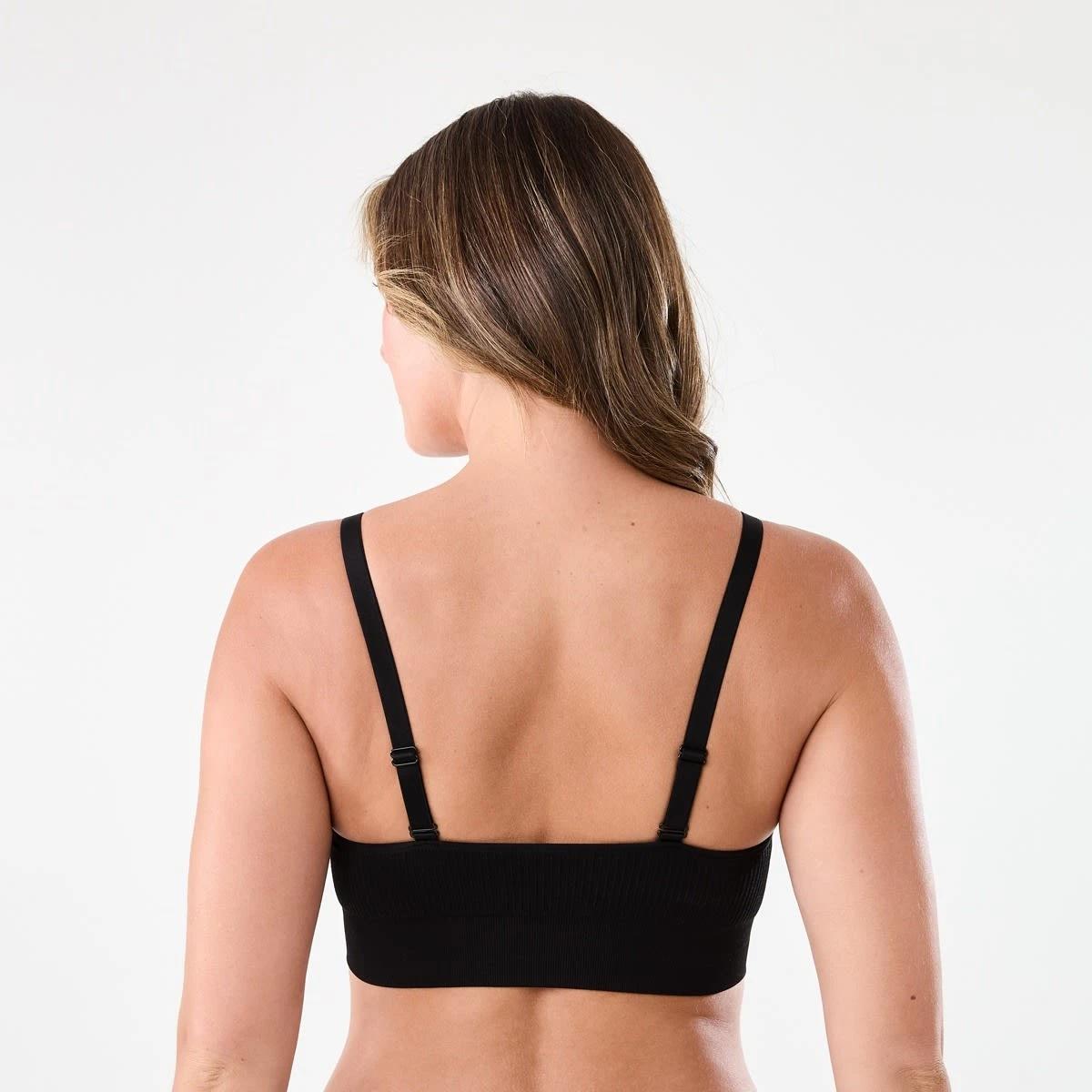 3 Sports Medium Support Seamfree Crop Top BLACK, 3 of 6
