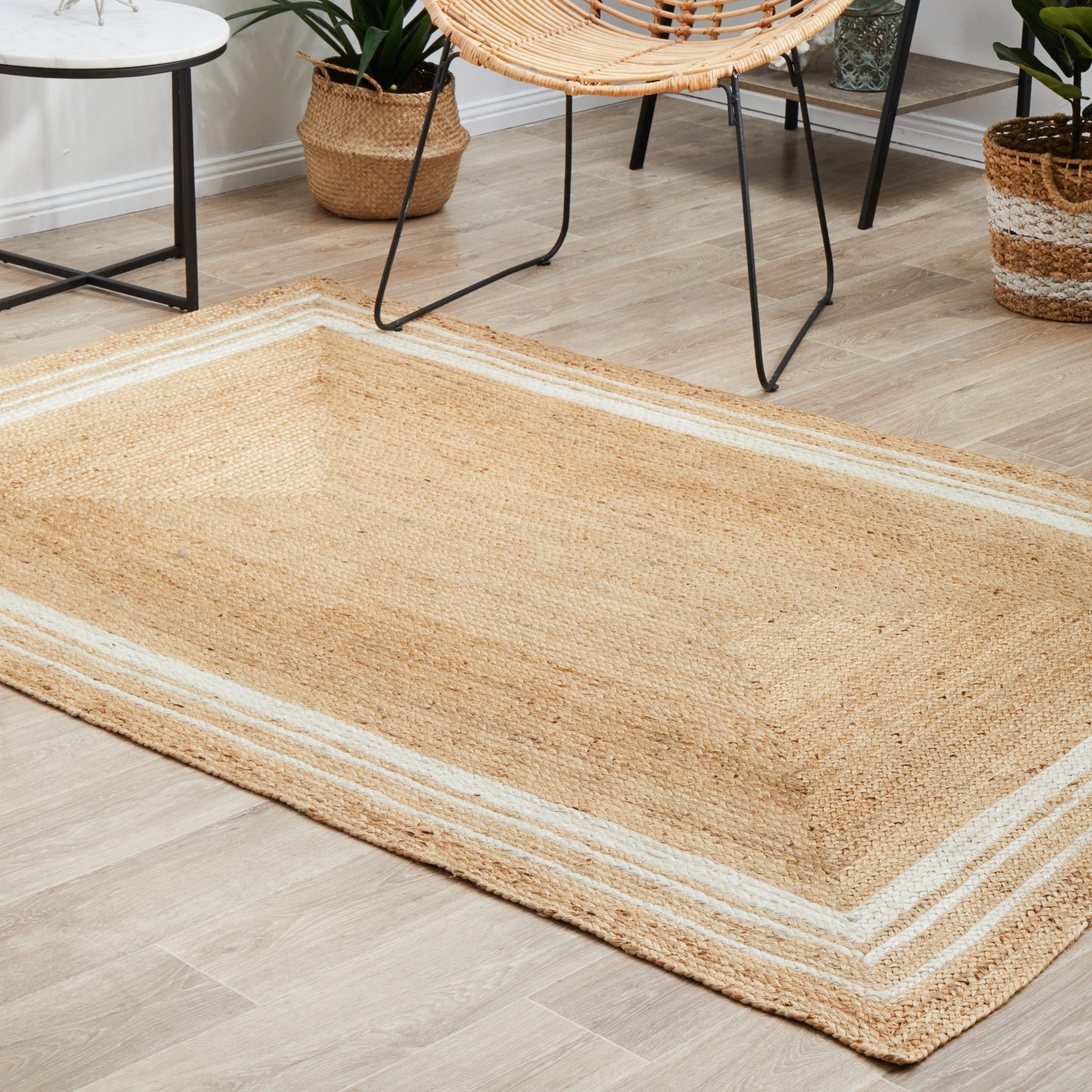 3 Common Ground Rugs Drift 111 220x150cm - Medium Jute Rug - Natural, 3 of 10