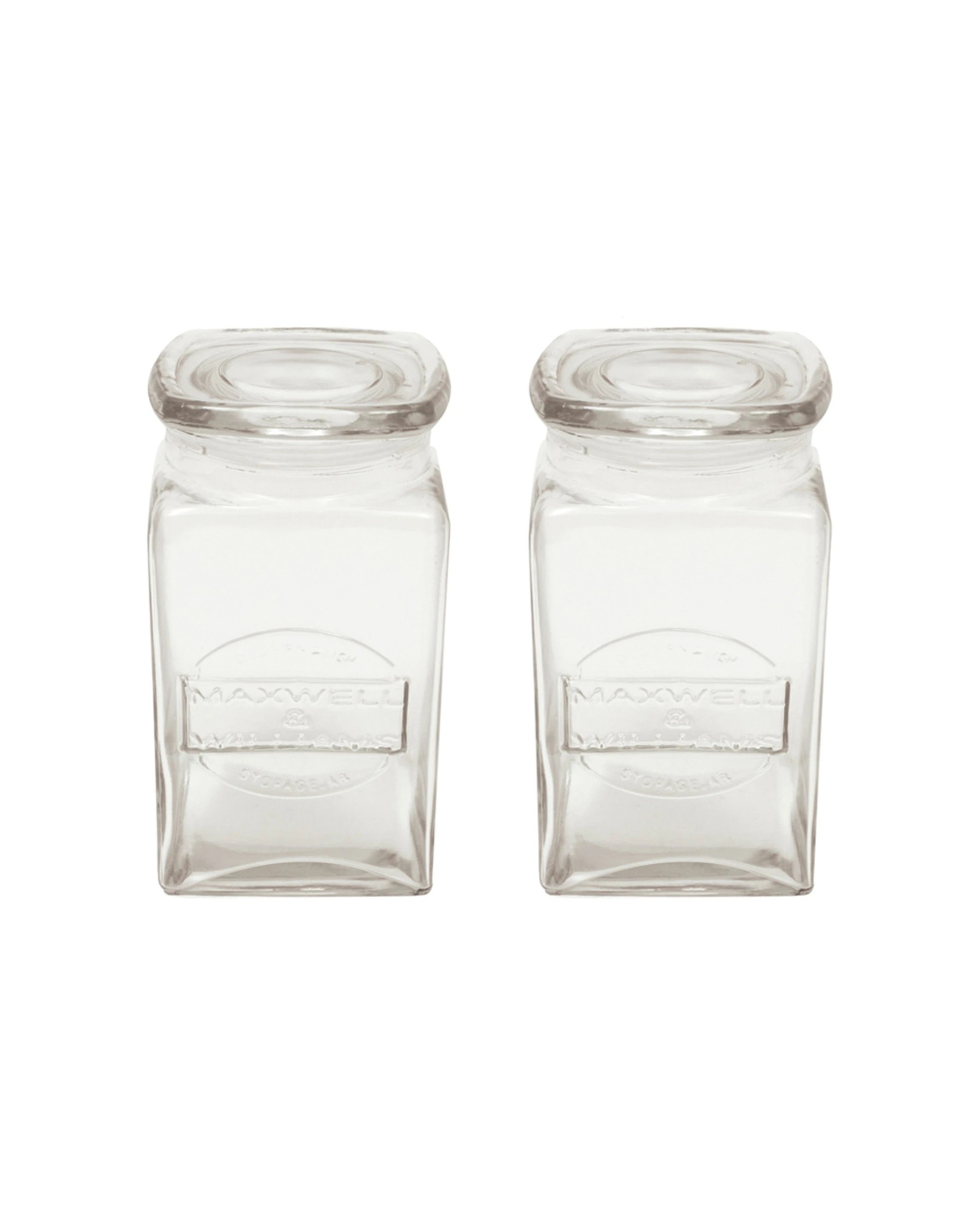 1 Maxwell & Williams 2PK Olde English 1L Glass Storage Jar With Lid Set for Kitchen Storage - Clear, 1 of 2