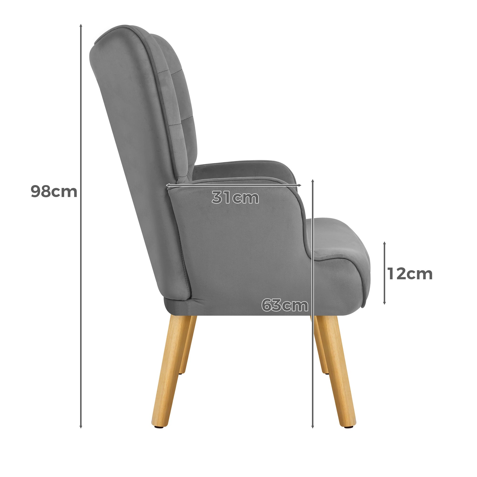7 Alfordson Armchair Lounge Chair Featherston Replica Accent Chair Couch - Light Grey, 7 of 10