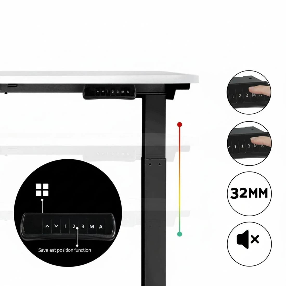 6 Artiss Standing Desk Motorised Dual Motor  140CM - White, 6 of 7