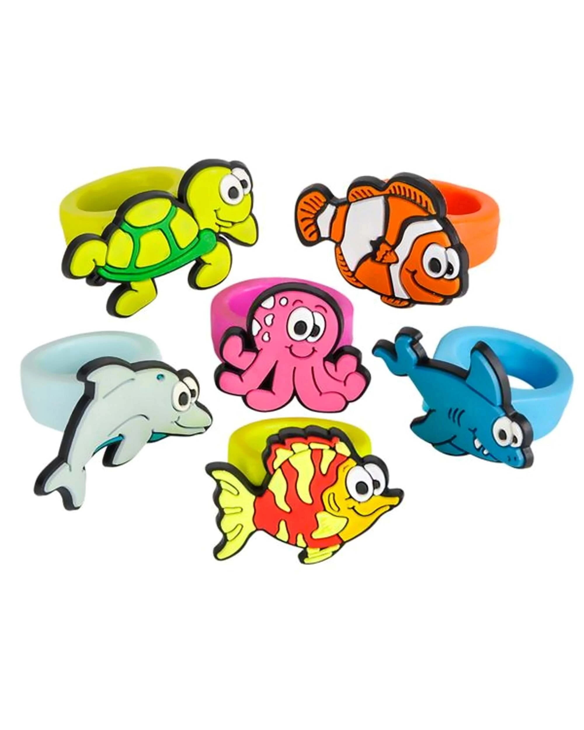 1 RI Novelty Sea Animal Rubber Rings Pack of 12 - Multi, 1 of 1