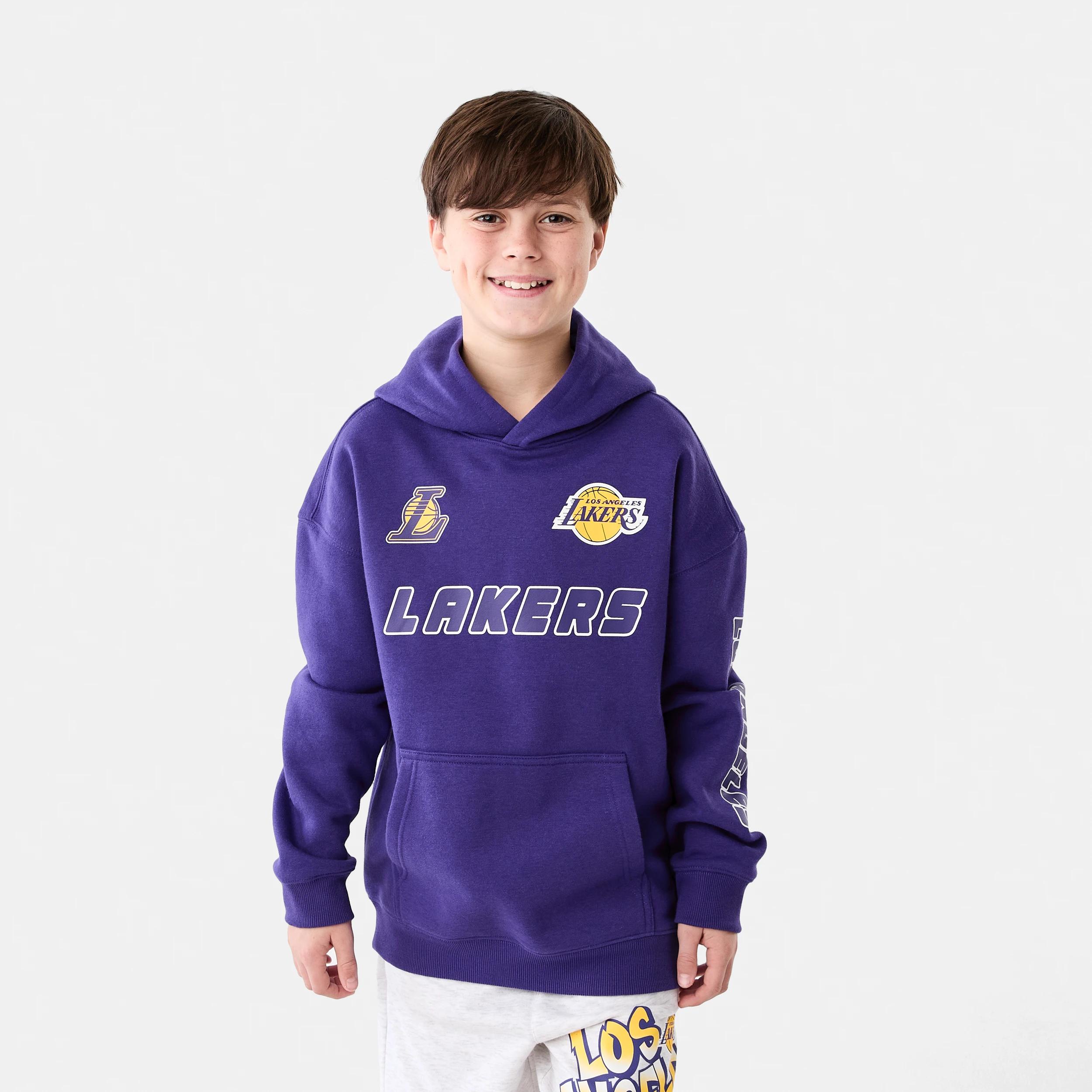 1 Official NBA Kids Hoodie PUPLE LAKERS HOODIE, 1 of 9