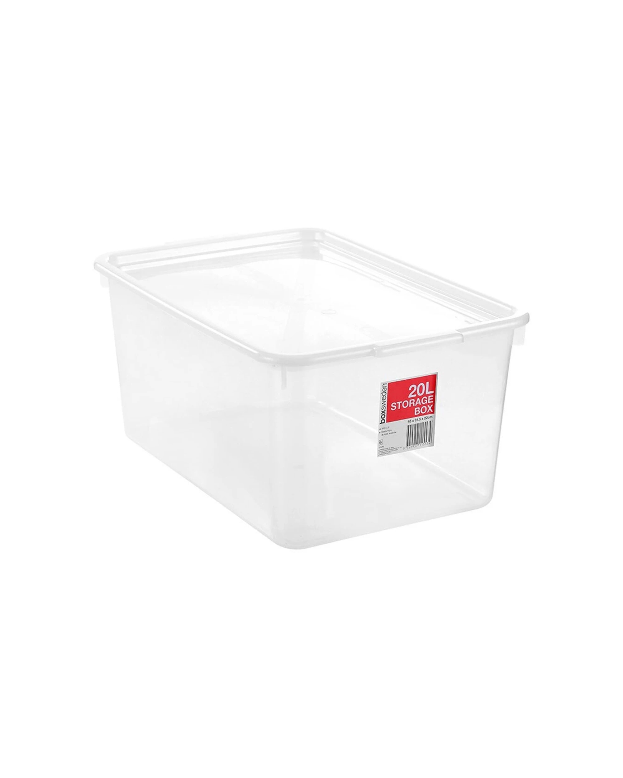 1 Boxsweden 20l Storage Box 45cm Secure Lid Durable Plastic - Assorted, 1 of 5