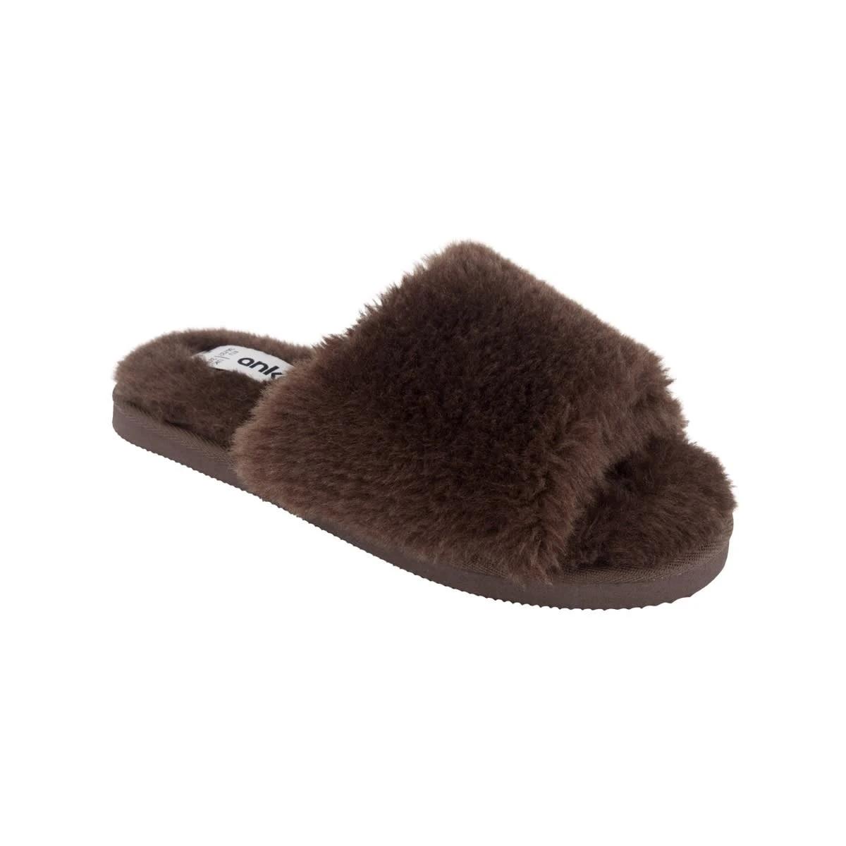 1 One Band Slipper Slides RICH BROWN, 1 of 3