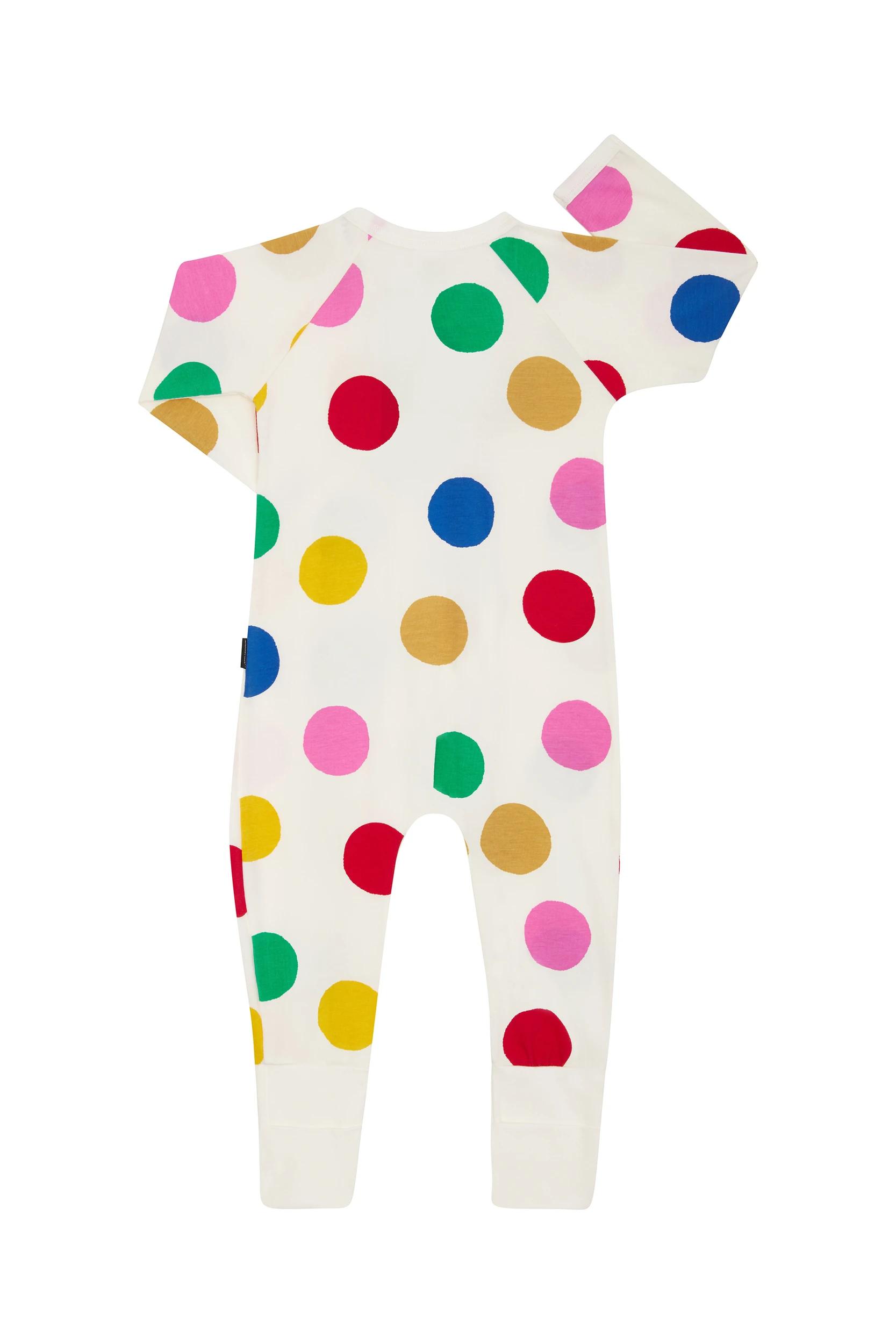 2 Bonds Baby Print Zip Wondersuit Coverall RAINBOW SPOTS, 2 of 4