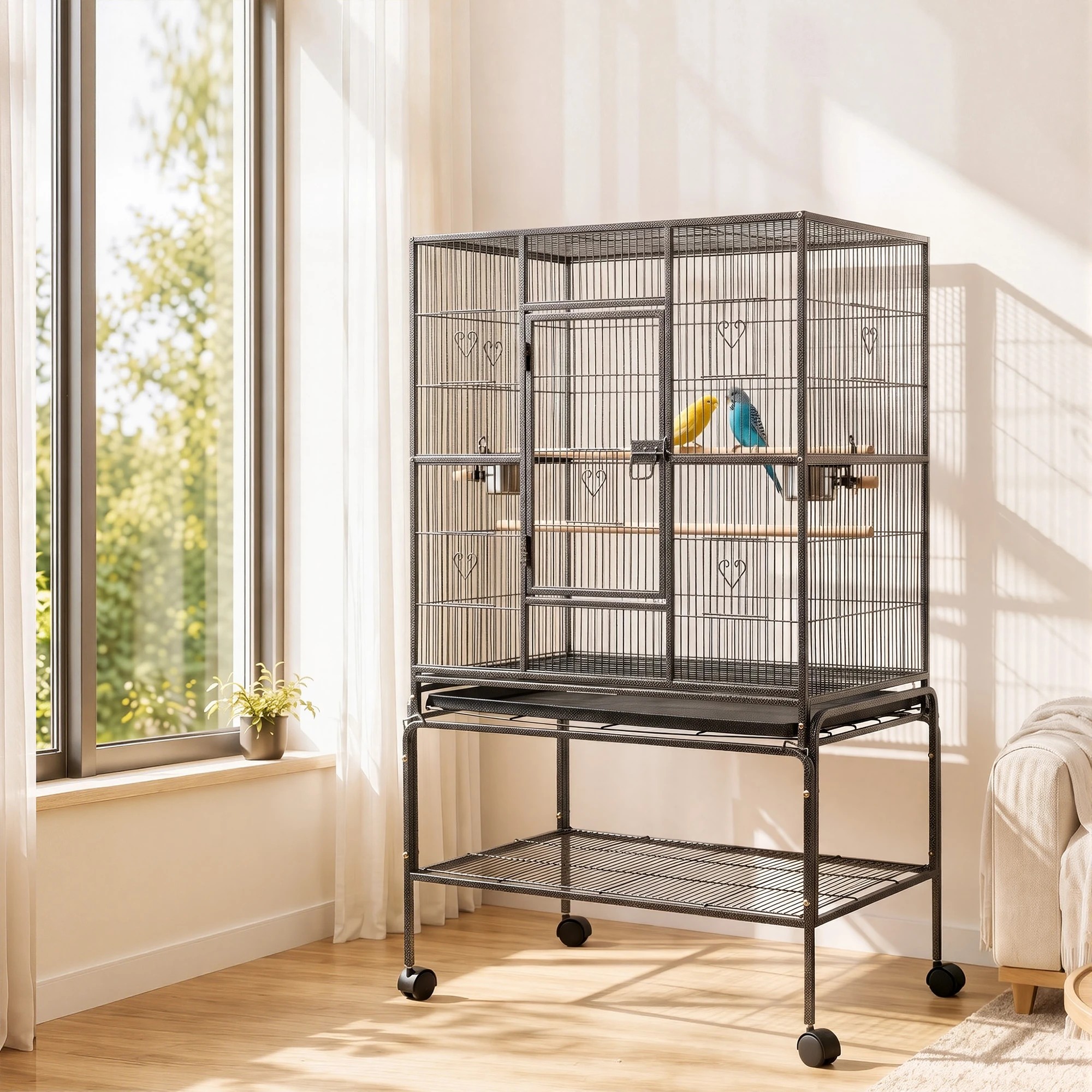 9 i.Pet Bird Cage 138cm Large - Black, 9 of 9