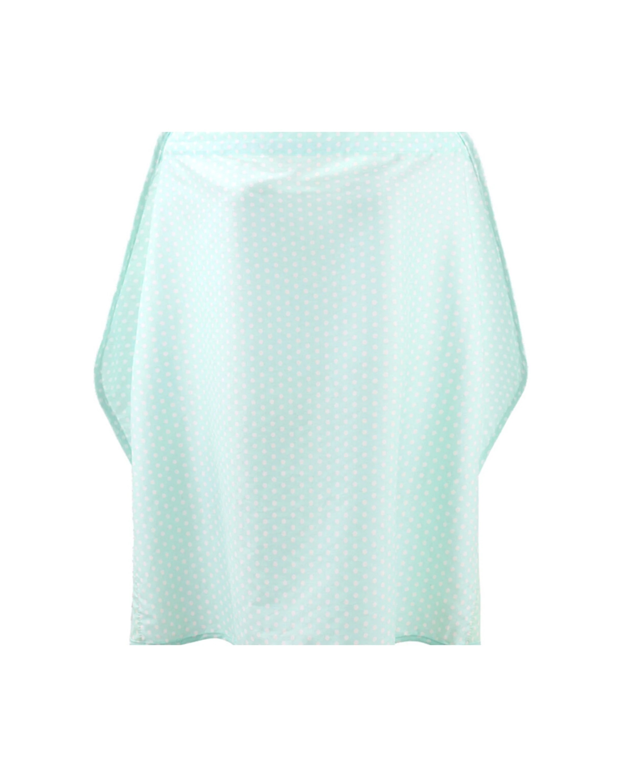 2 The Peanutshell 92cm Cotton Nursing Cover Dot Sateen Cotton Mint - Green, 2 of 2