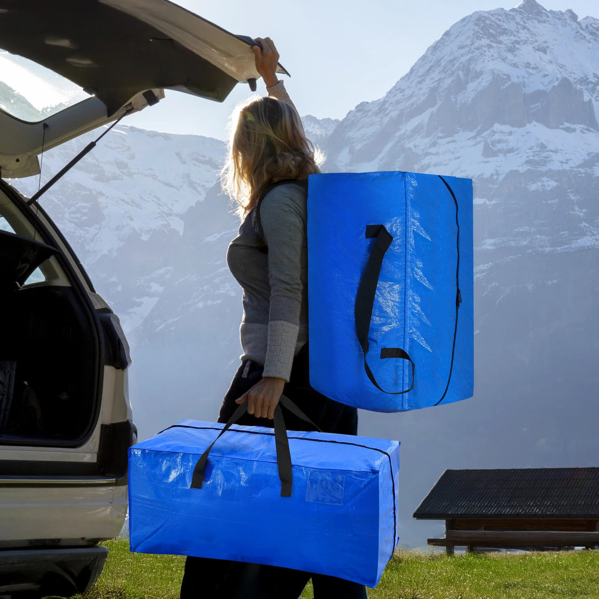 8 Traderight 6PCS Moving Box With Zip and Handle - Blue, 8 of 9