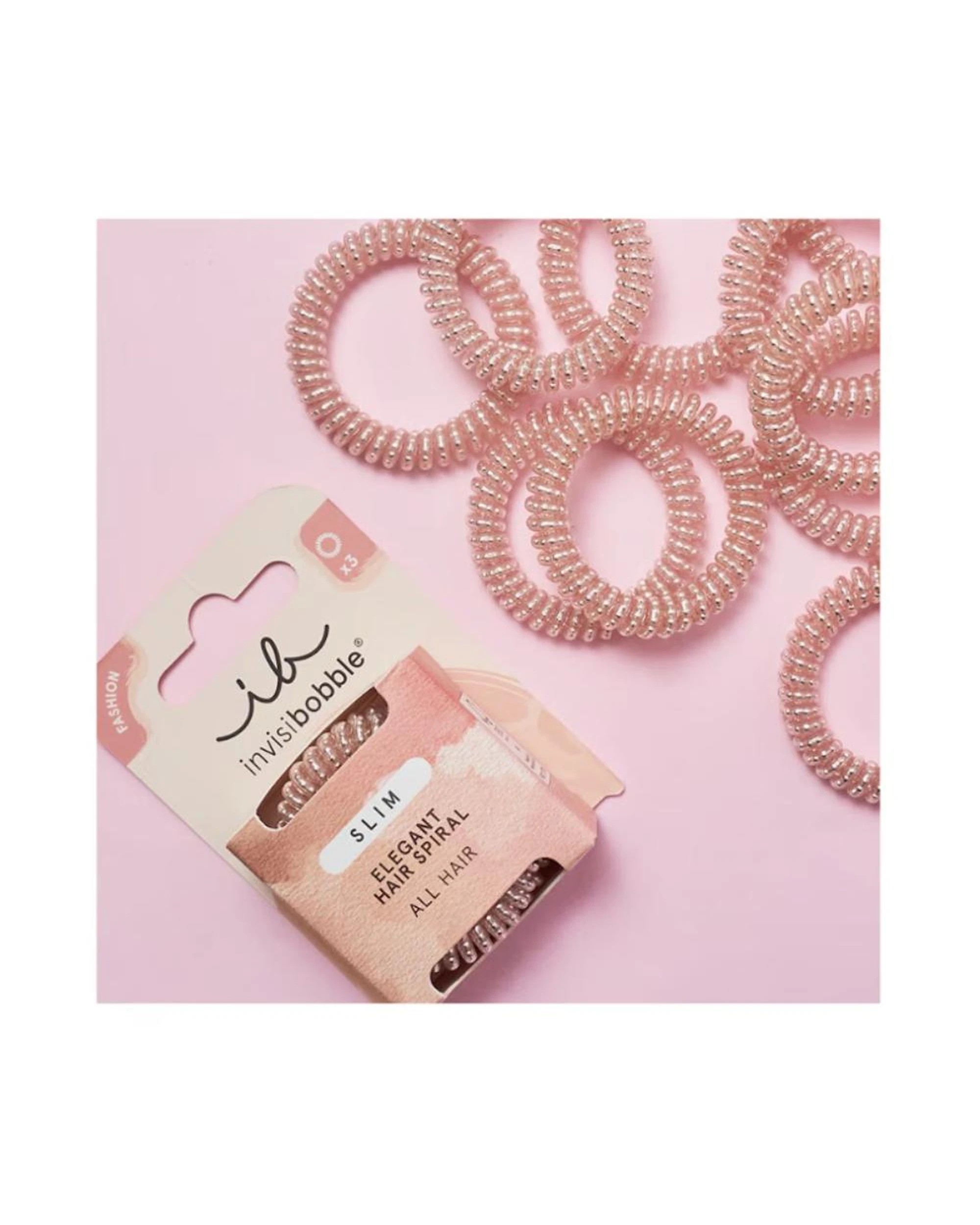 2 Invisibobble Slim Elegant Spiral Traceless Hair Ties 3Pk - Pink Monocle - Pink, 2 of 2