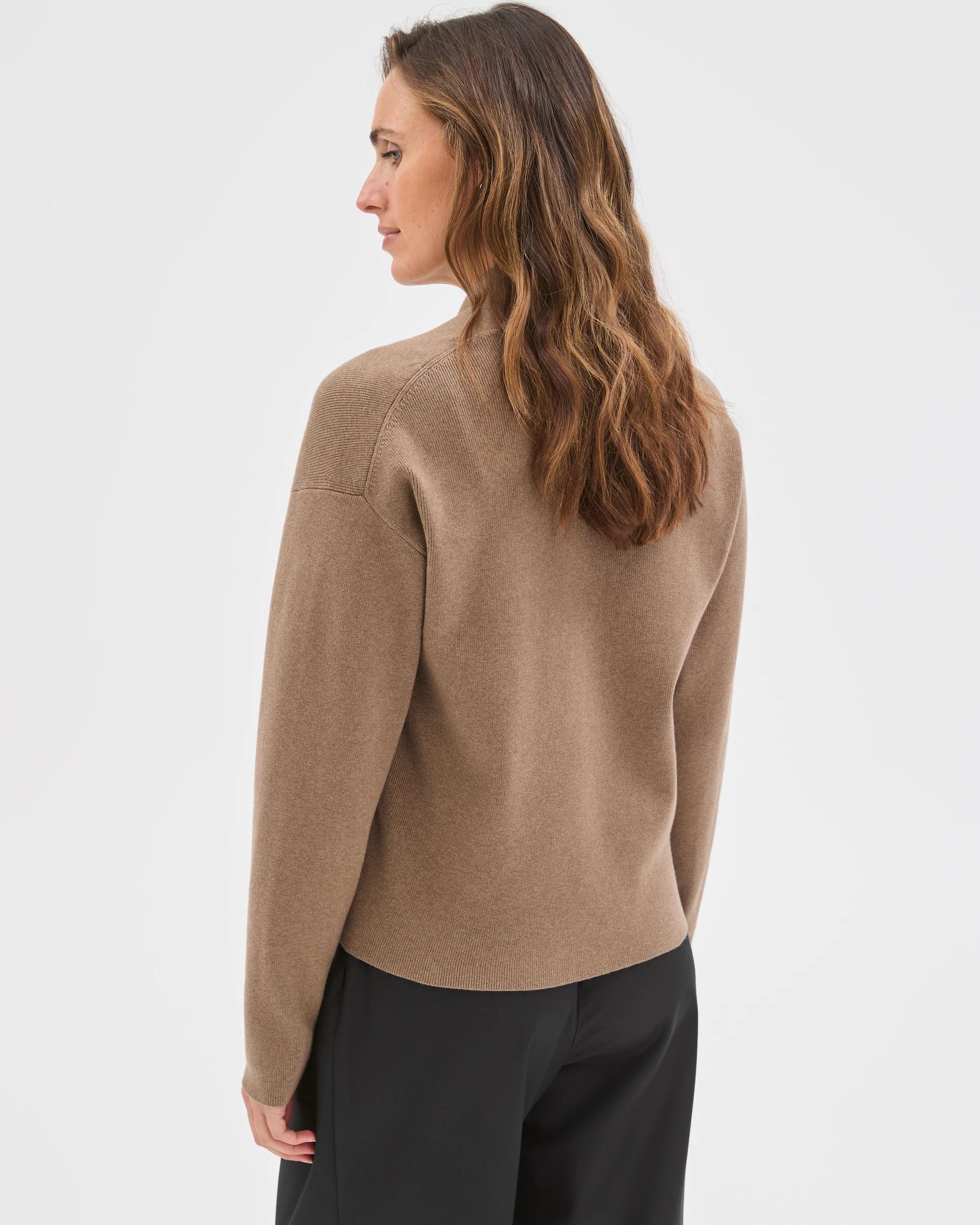6 Preview Australian Cotton Blend Long Sleeve Deep V-Neck Jumper SMOKED TAUPE MARLE, 6 of 6