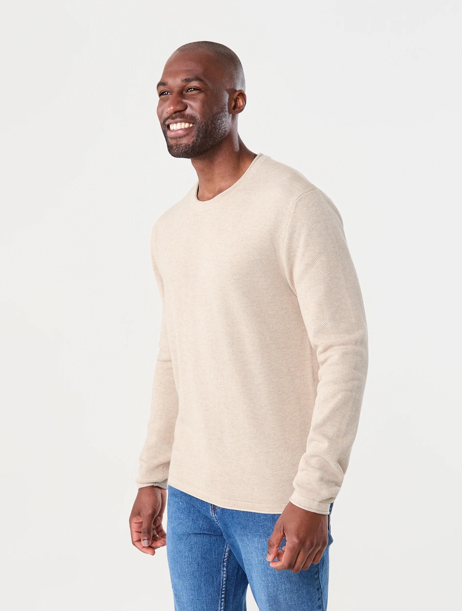 2 Lightweight Textured Knit Jumper Oat Marle, 2 of 6