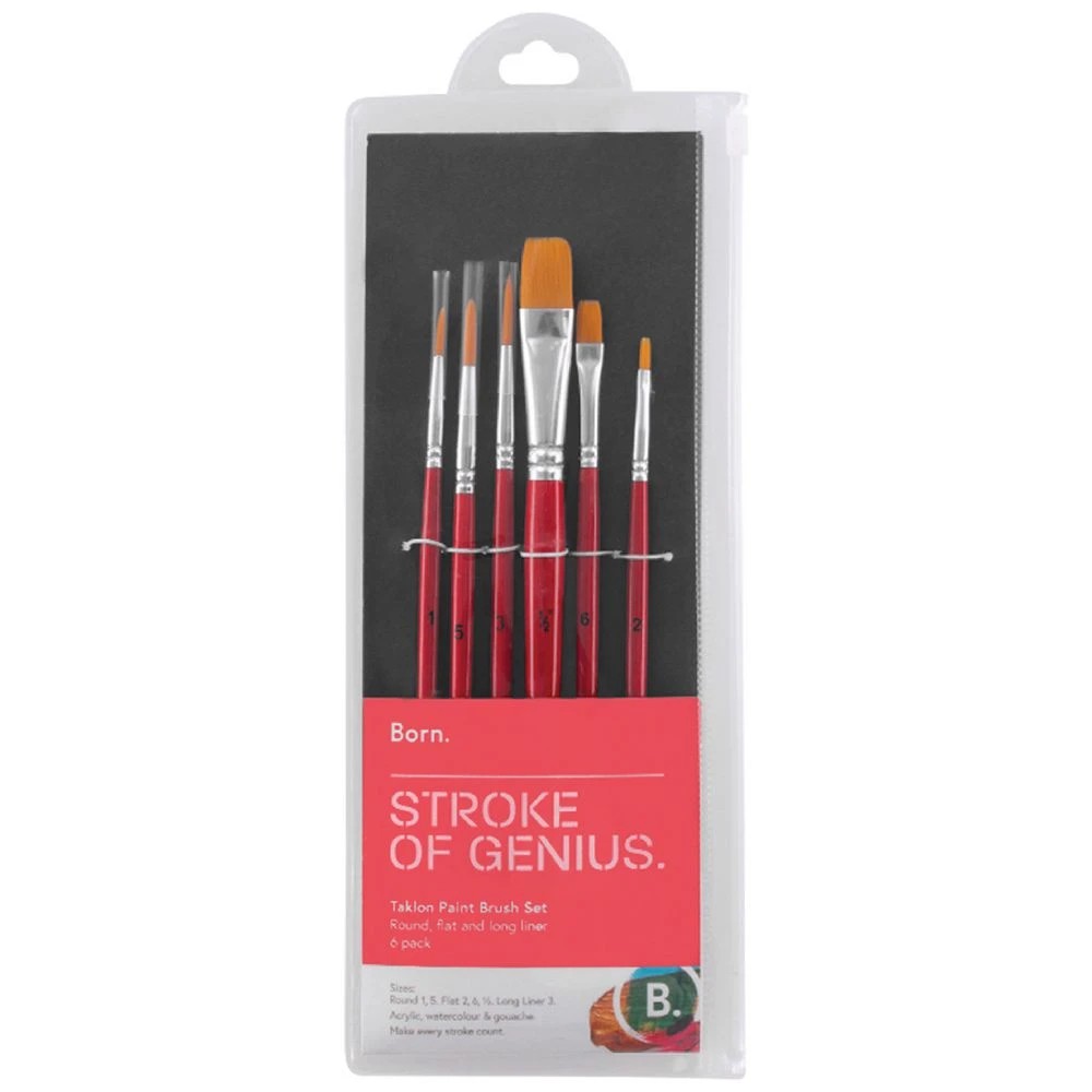 2 Born Taklon Paintbrush Large Flat 6 Pack, 2 of 4
