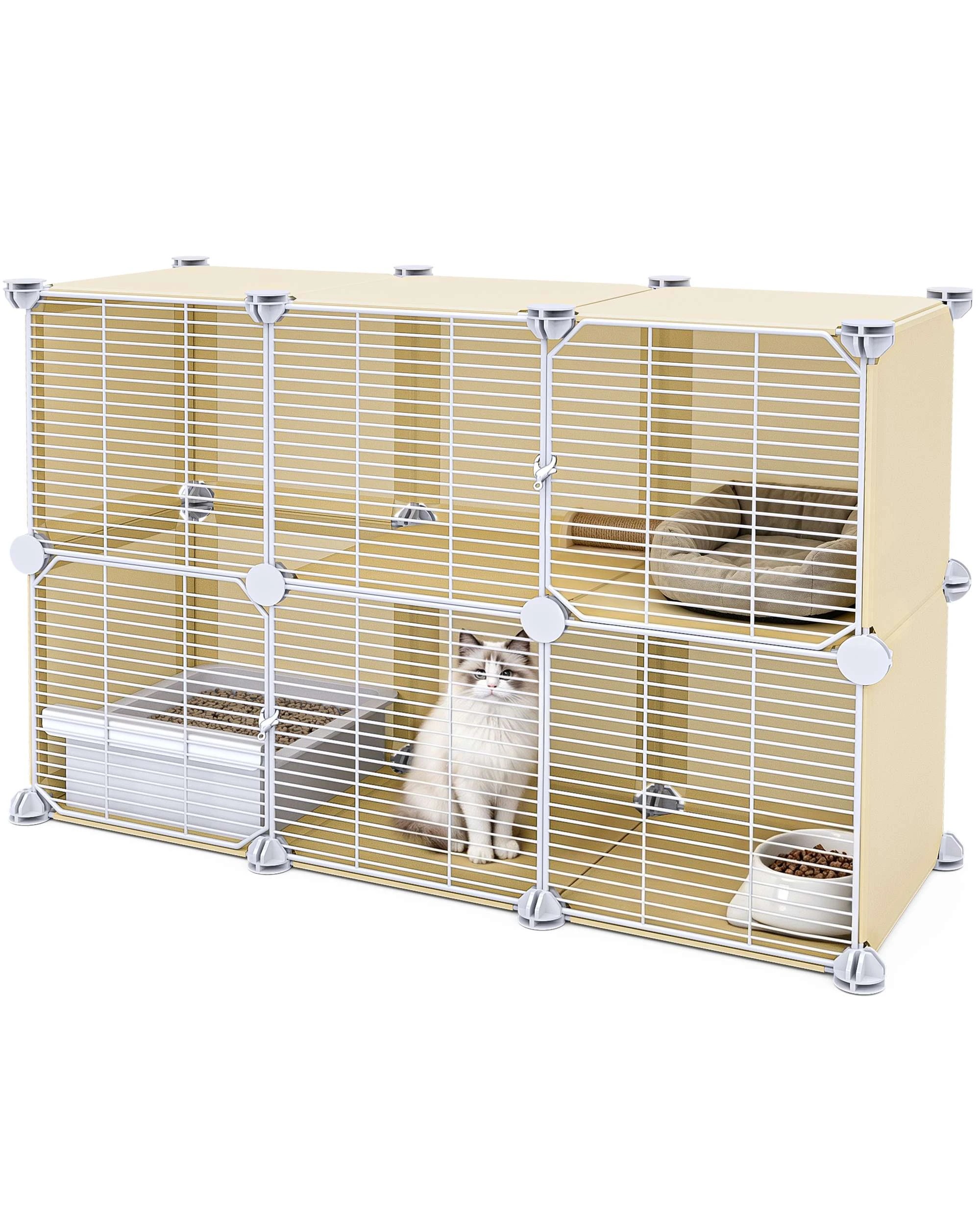 2 Advwin Cat Cage with Cat Litter Box DIY Cat Enclosures Cat Condo House, 2 of 7