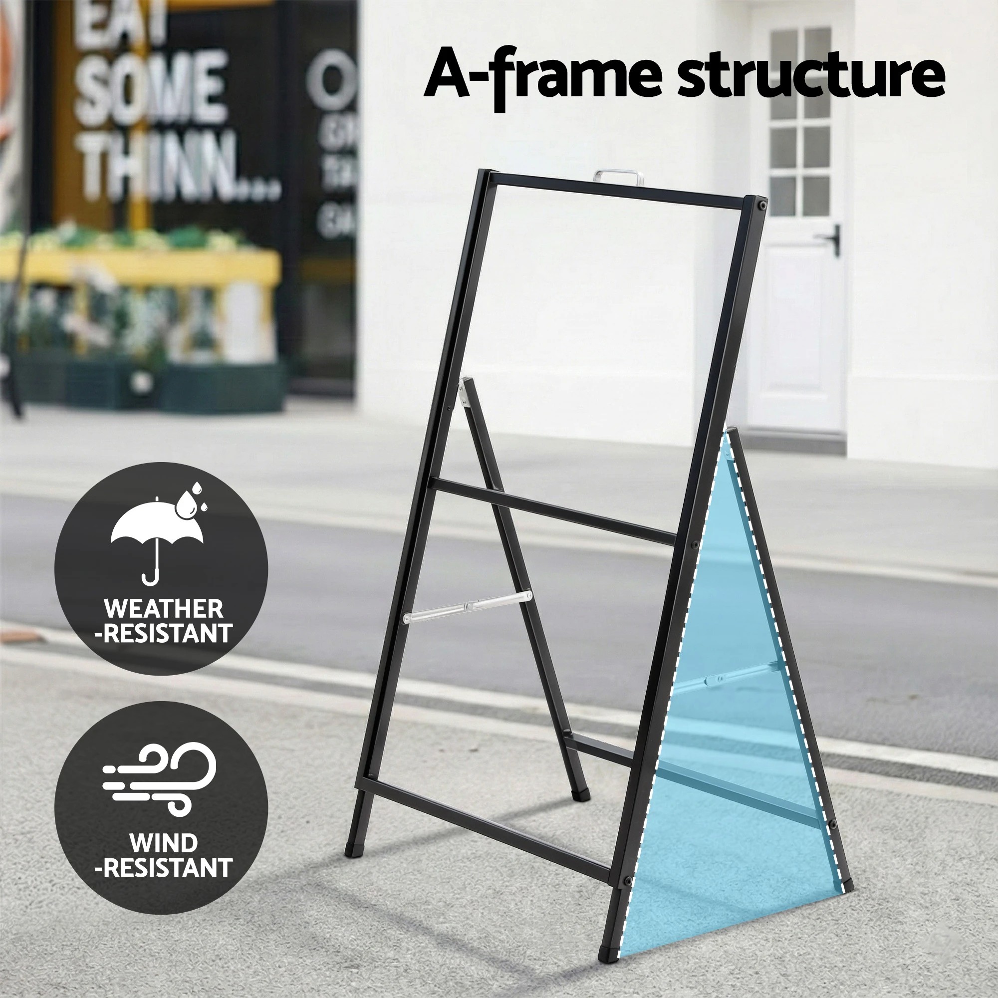 7 A1 Frame Sign Stand Single Sided Poster Display Board Outdoor Advertising 60x90cm - Black, 7 of 7
