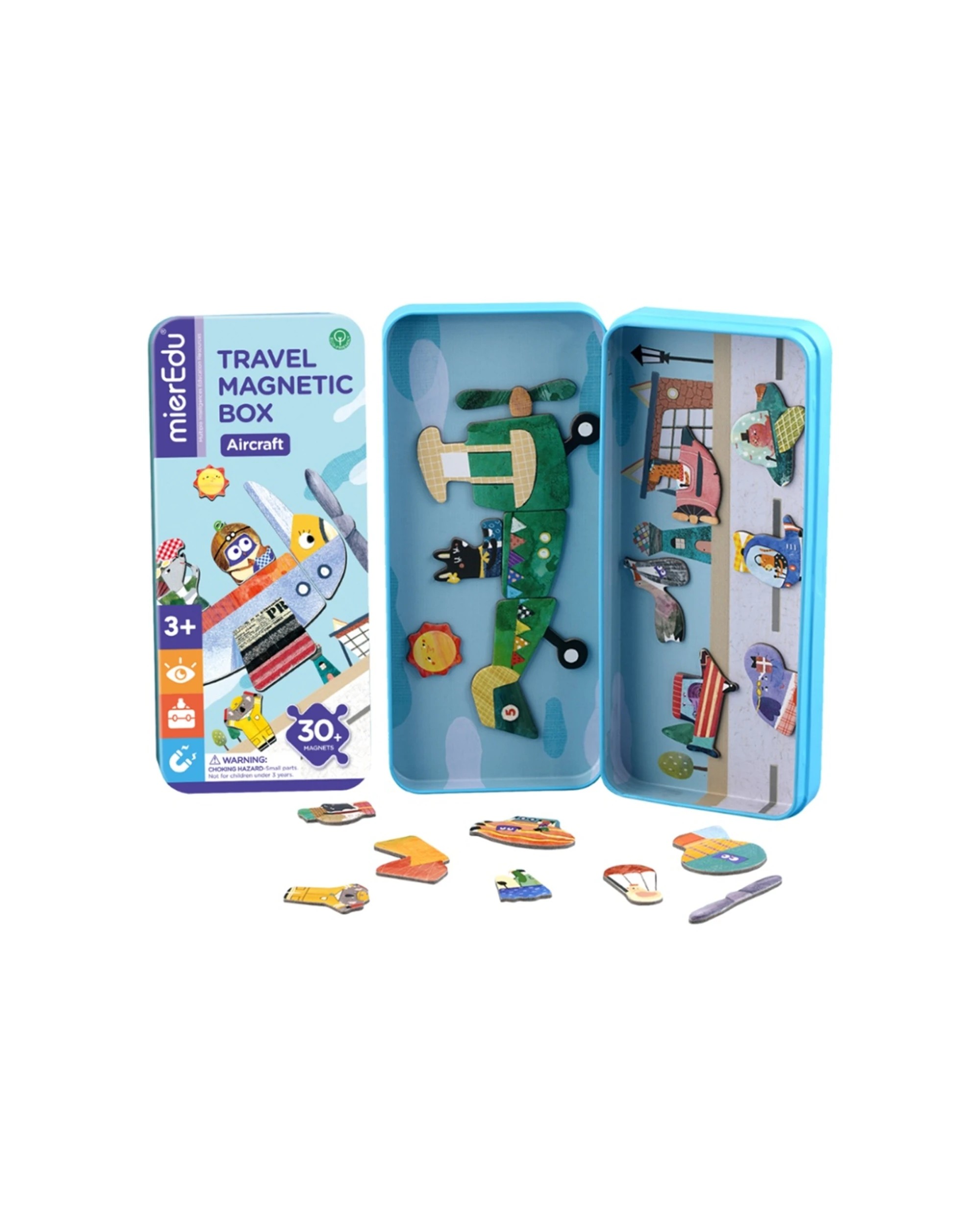 2 Mieredu 30pc Travel Magnetic Puzzle Box Aircraft Theme Kids Toy, 2 of 3