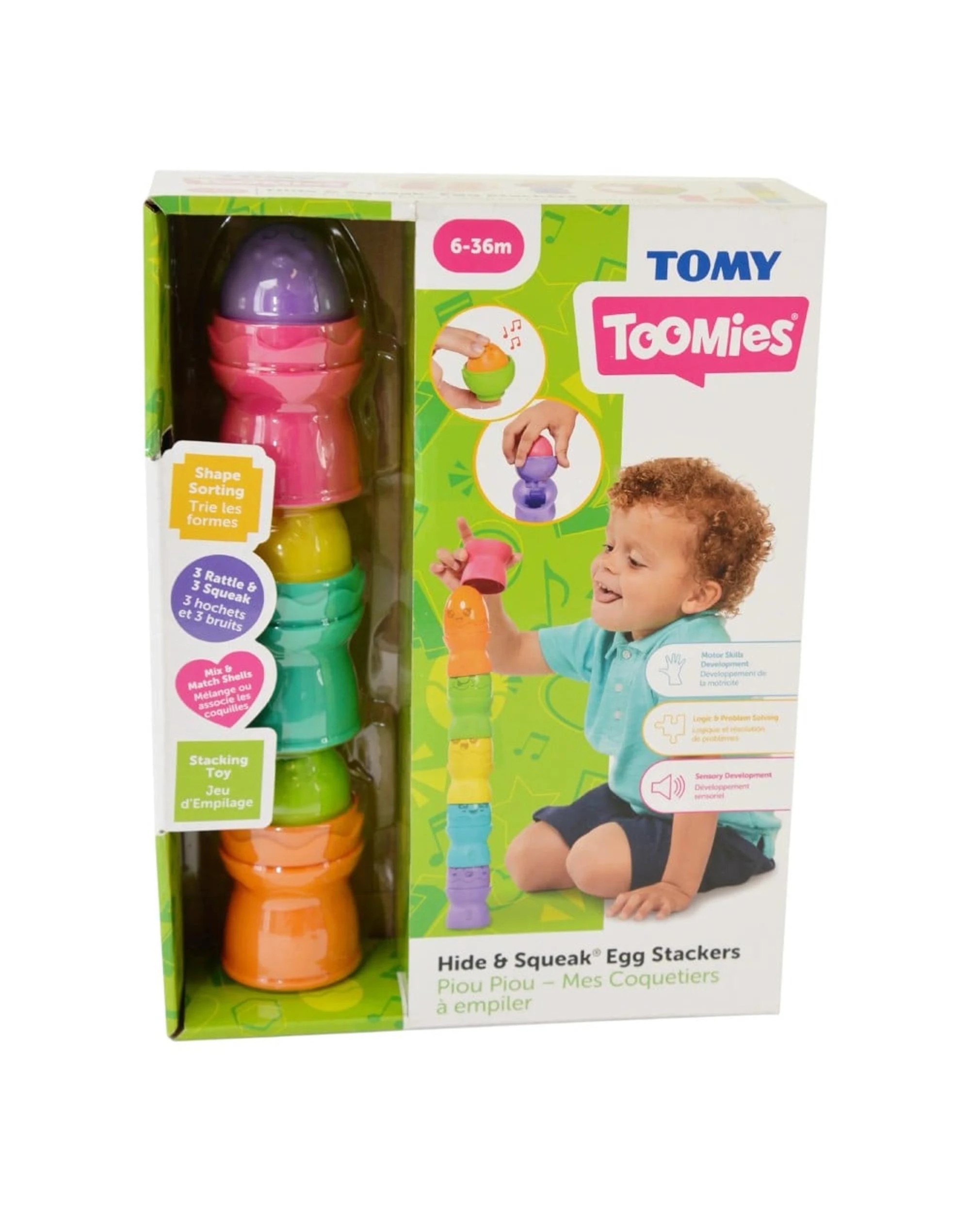 1 Toomies Hide and Squeak Egg Stackers, 1 of 5