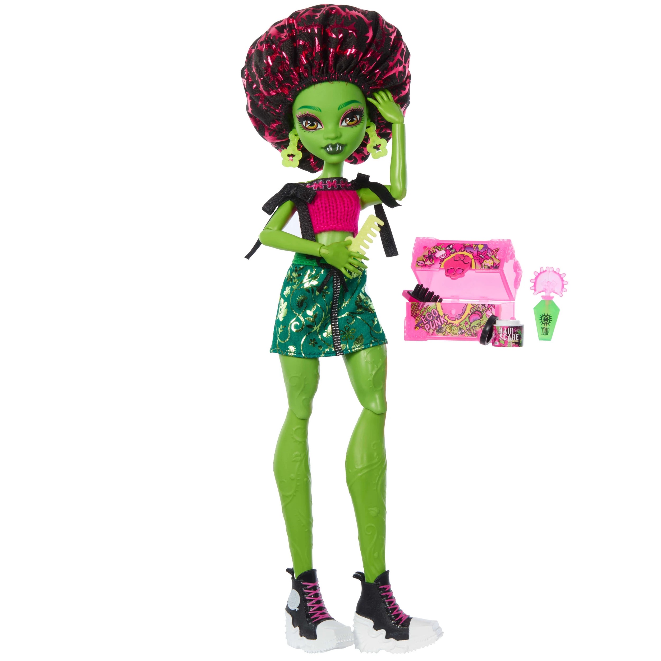 3 14 Piece Monster High Self-Scare Secrets Venus McFlytrap Fashion Doll and Accessories Set, 3 of 6