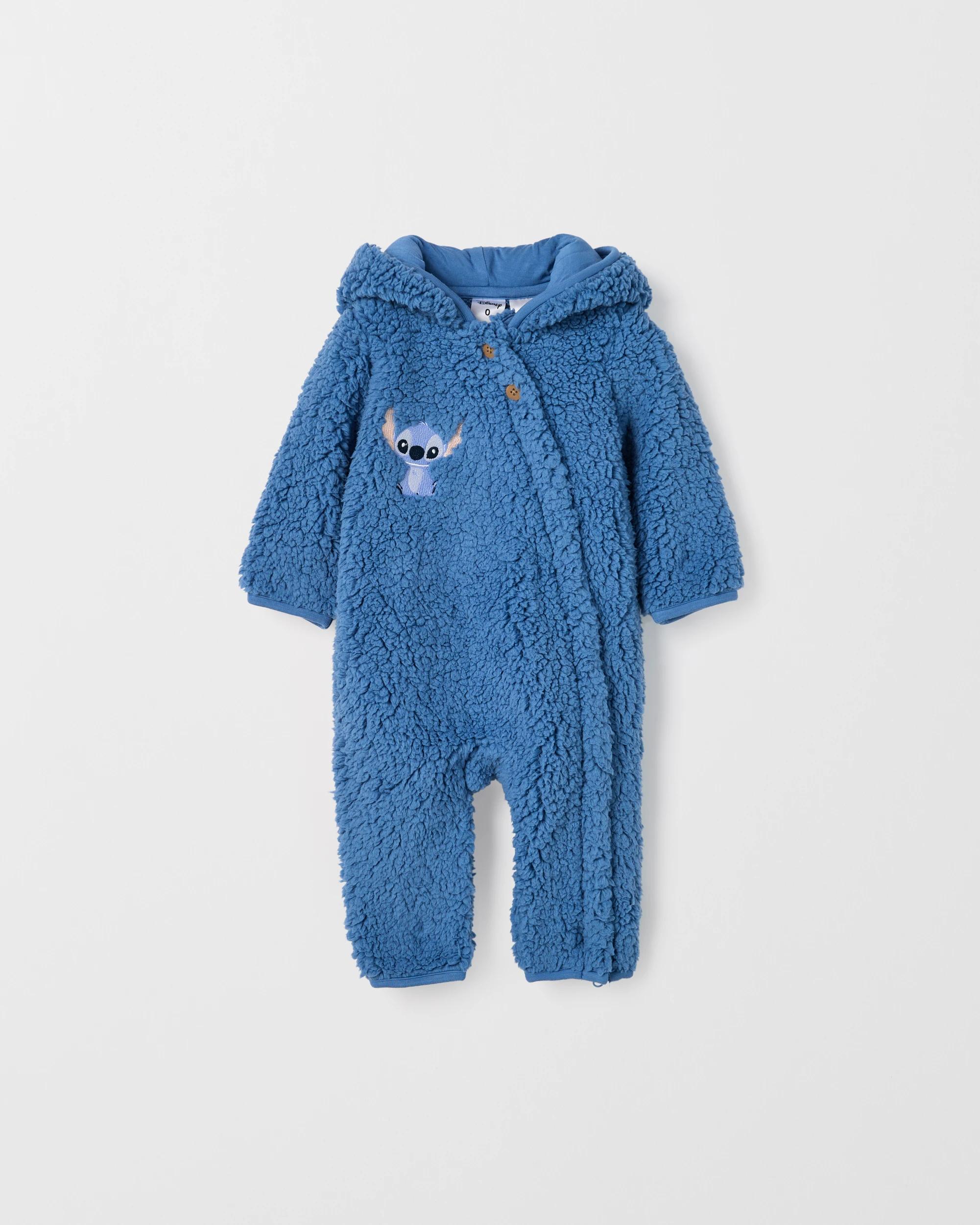 1 Disney Lilo & Stitch Baby Fluffy Sherpa Coverall STITCH, 1 of 3