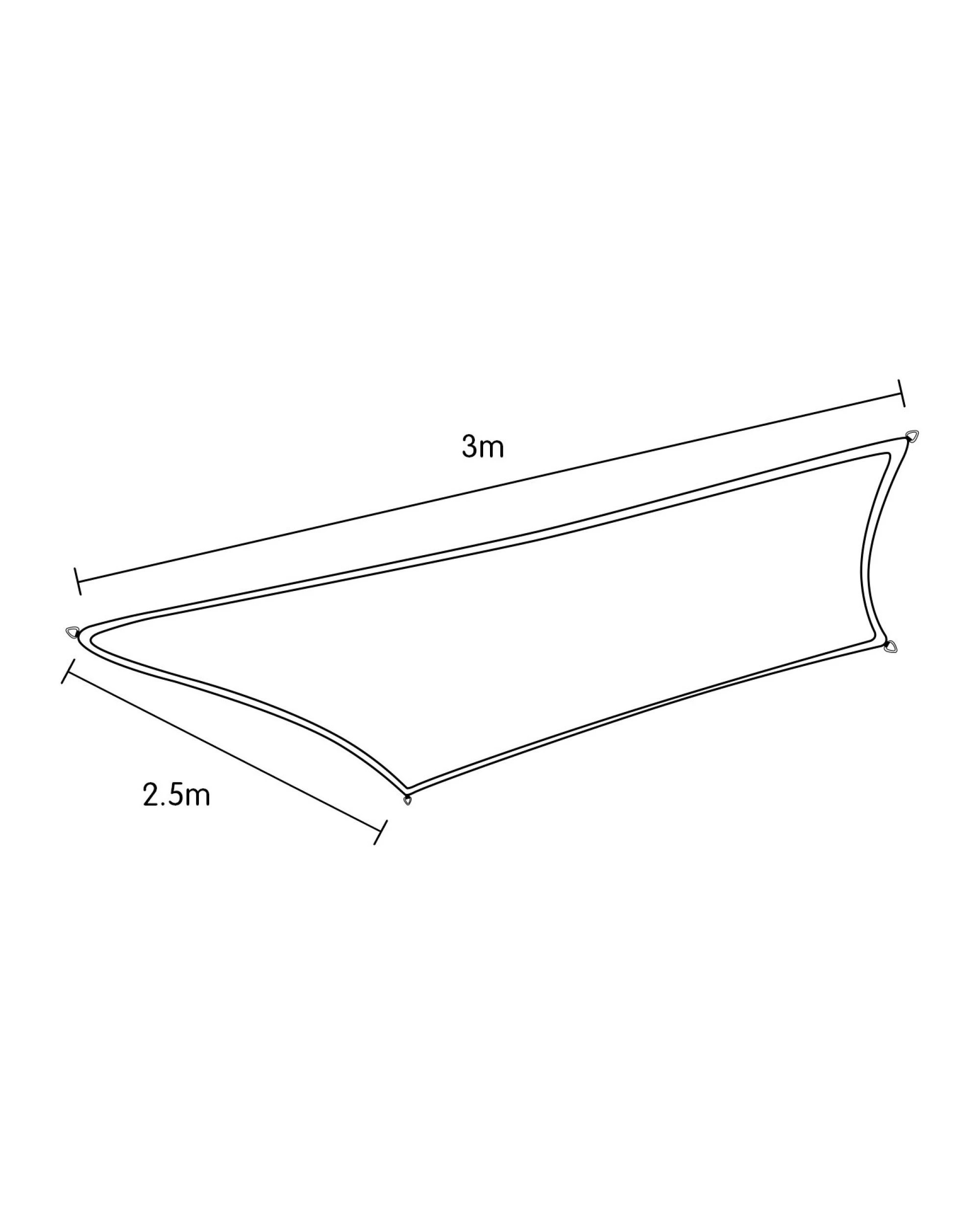 8 Wallaroo Rectangular Shade Sail 3 x 2.5m Outdoor UV Cover- Sand, 8 of 8