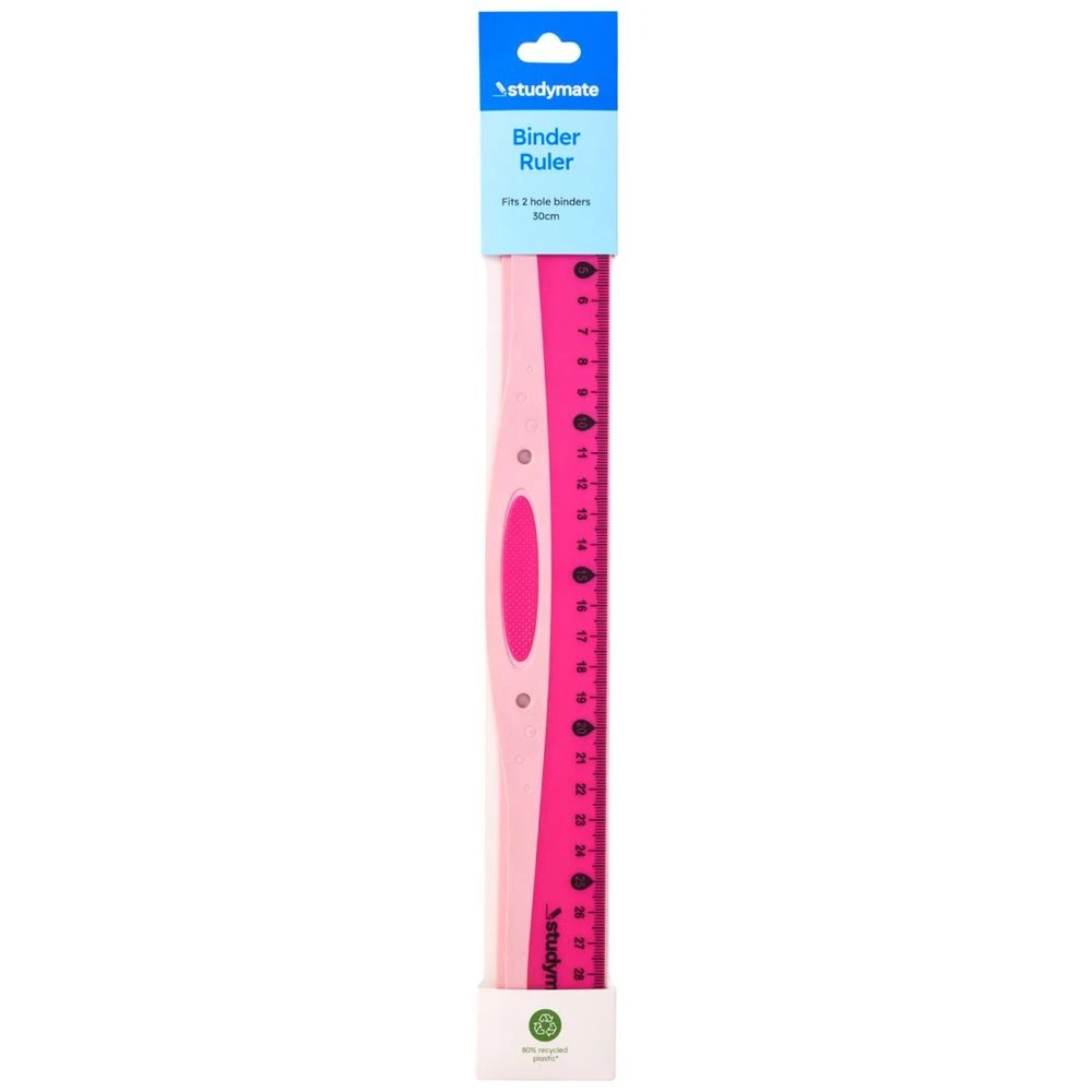 2 Studymate Binder Ruler 30cm Pink, 2 of 2