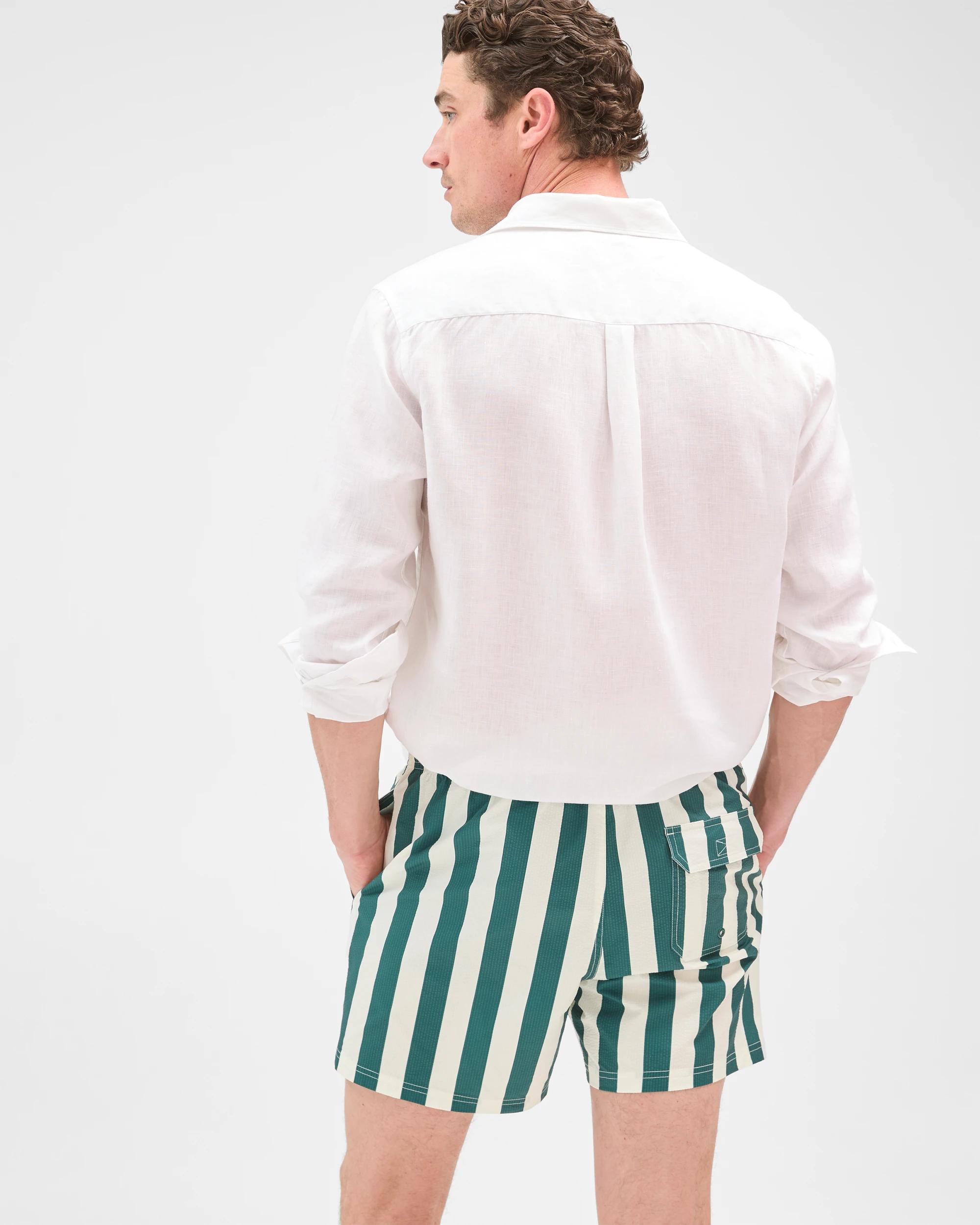 6 Target Man Seersucker Swim Volley Shorts GREEN STRIPE, 6 of 9