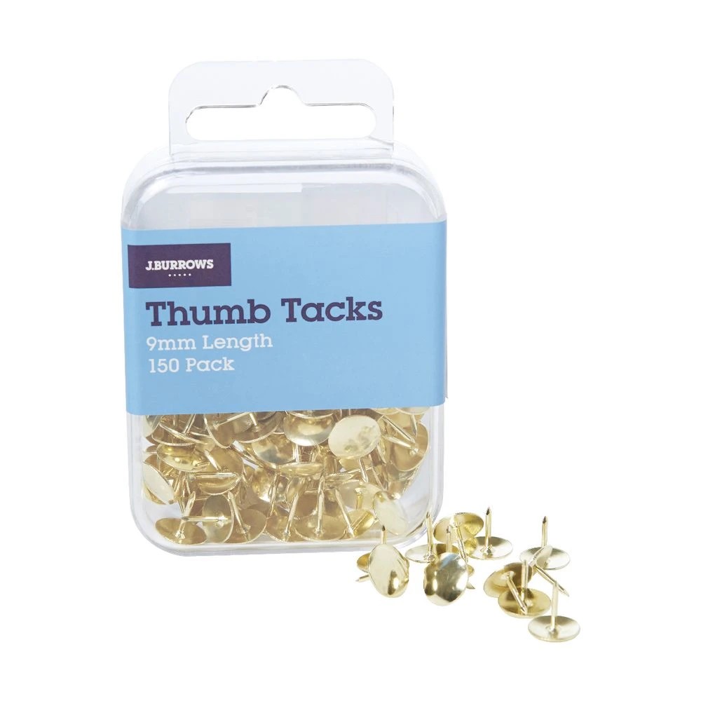 2 J.Burrows Thumb Tacks Gold 150 Pack, 2 of 3