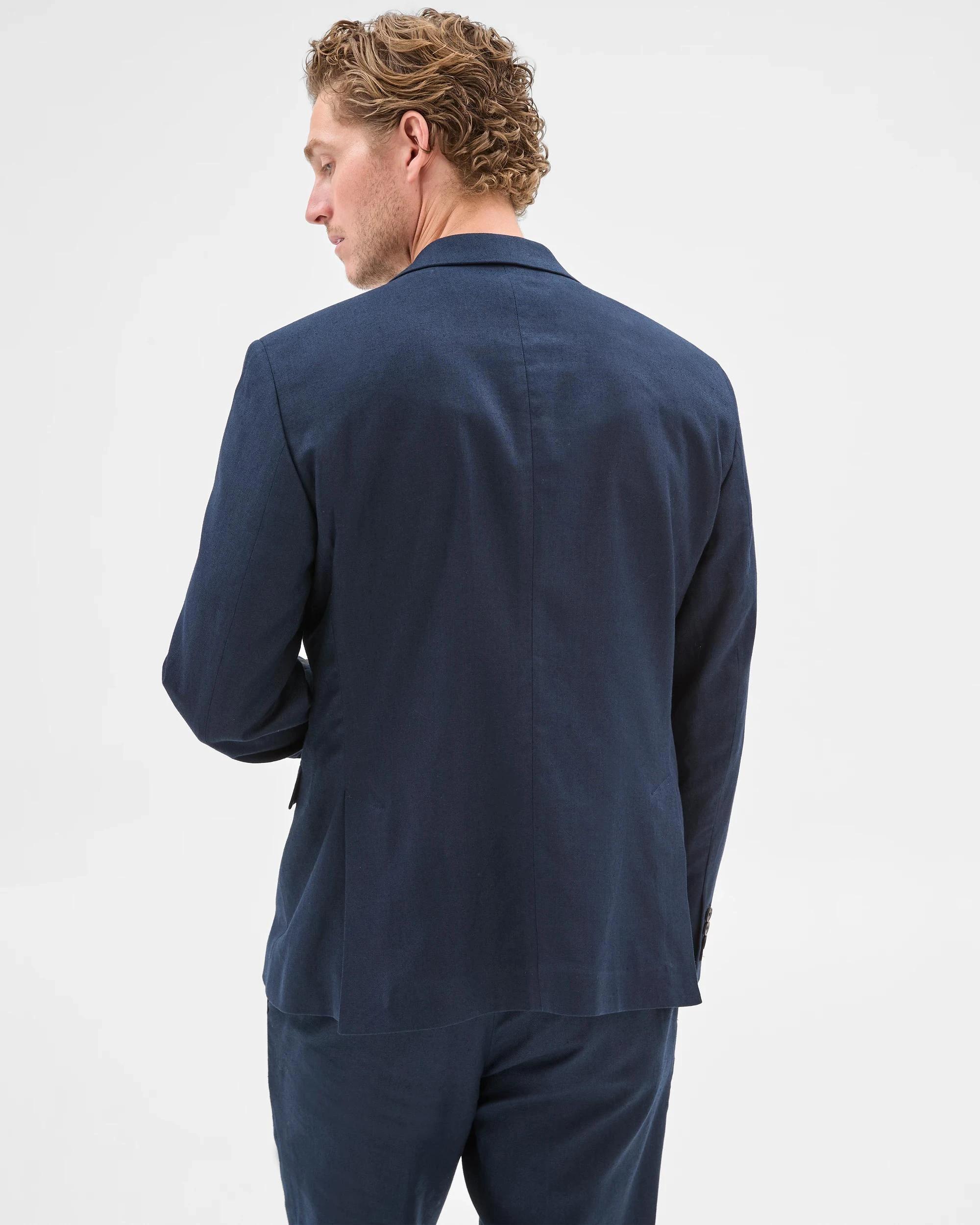 5 European Linen Blend Suit Jacket - Preview NAVY, 5 of 5
