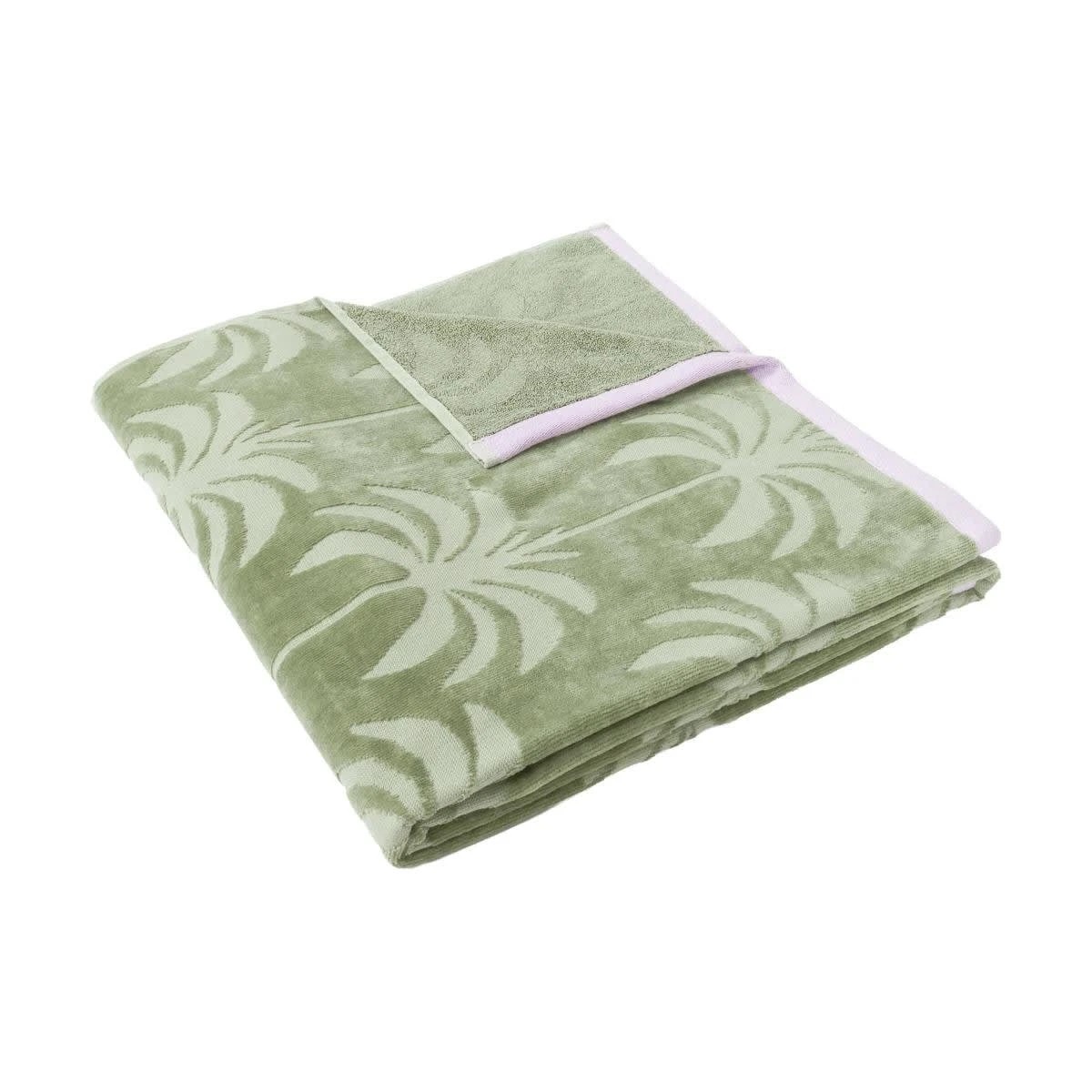 3 Palm Cotton Beach Towel - Seagrass, 3 of 5