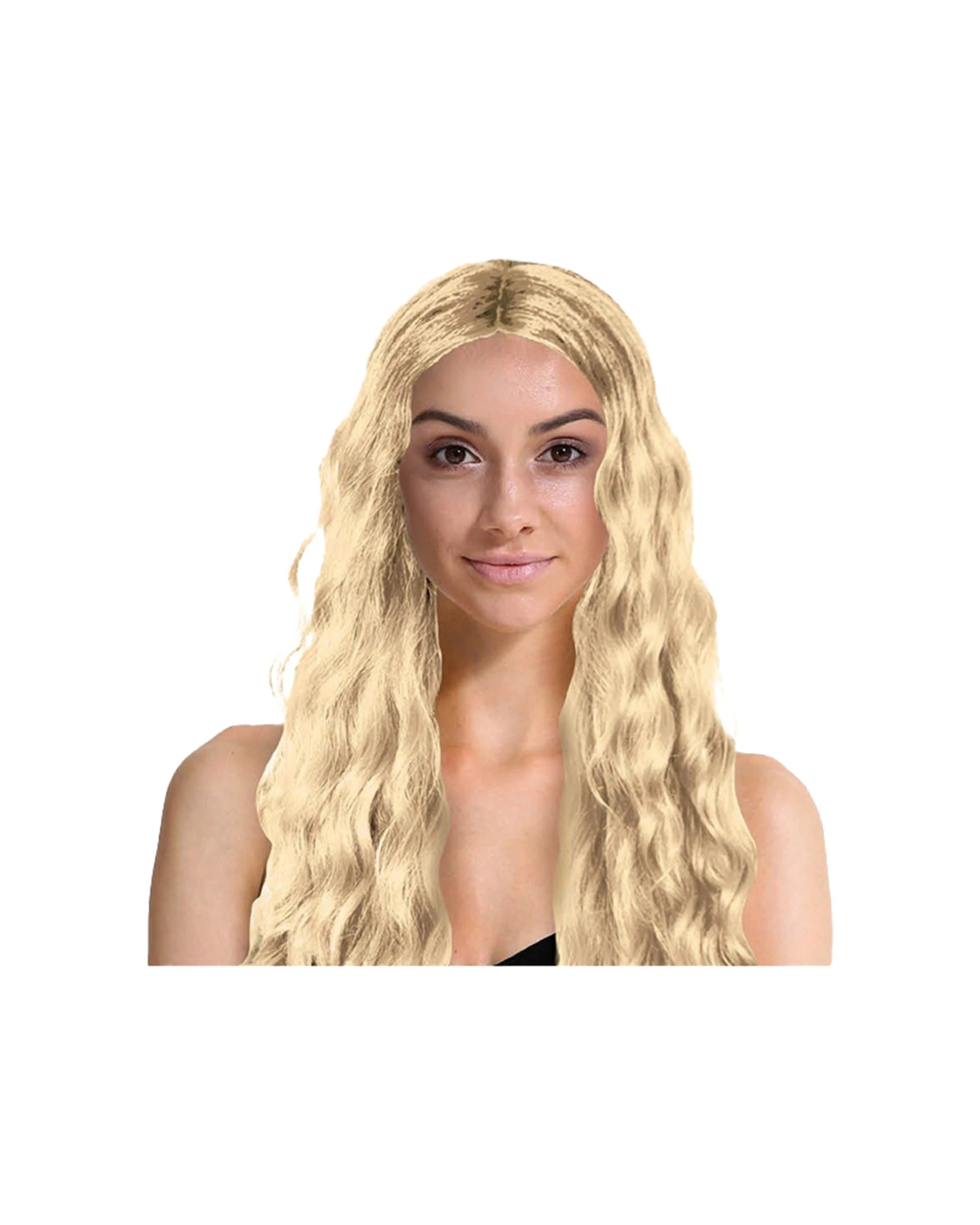 1 JD Party Long Wavy Middle Part Wig Costume Accessory Blonde - Yellow, 1 of 1