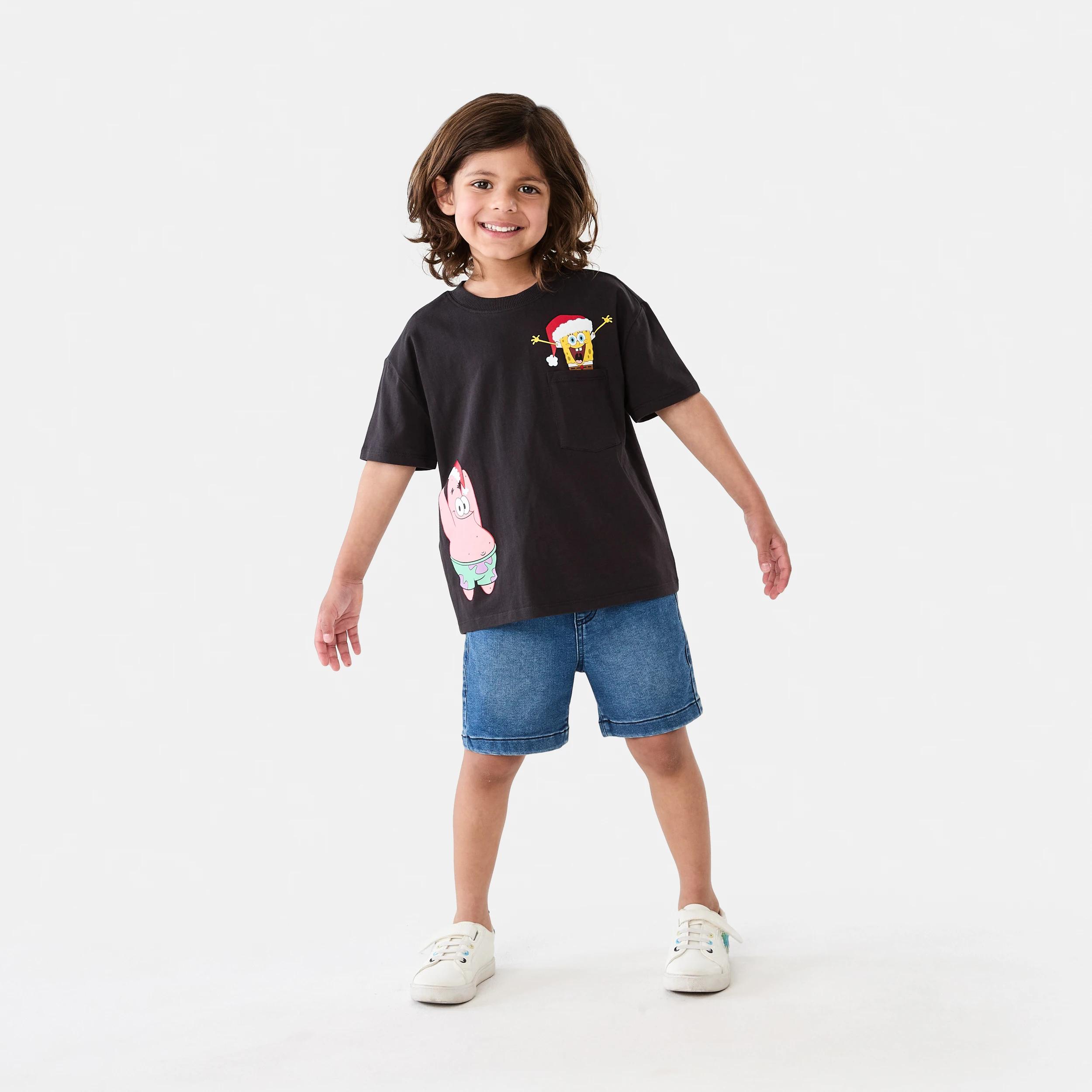 7 SpongeBob License Christmas Oversized T-shirt SPONGEBOB FAMILY XMAS KIDS FB PRINT, 7 of 8
