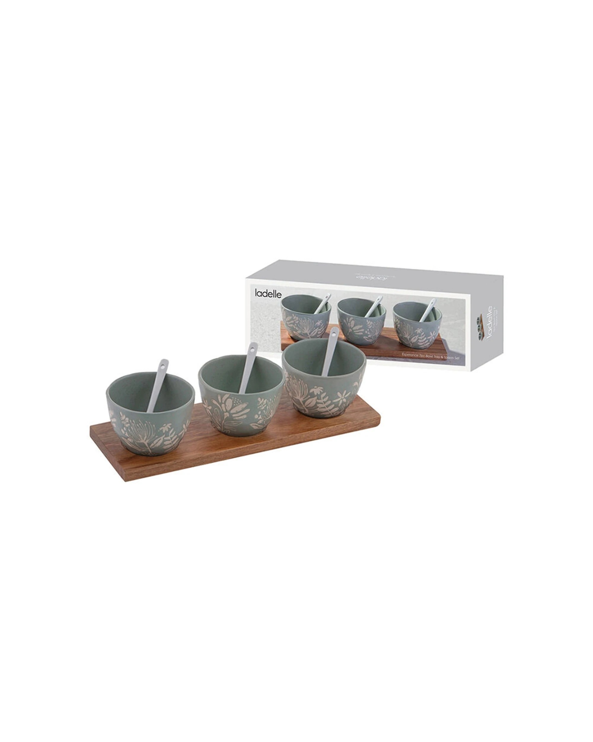 2 Ladelle 7pc Esperance Ceramic Bowl Tray & Spoon Set - Green, 2 of 2