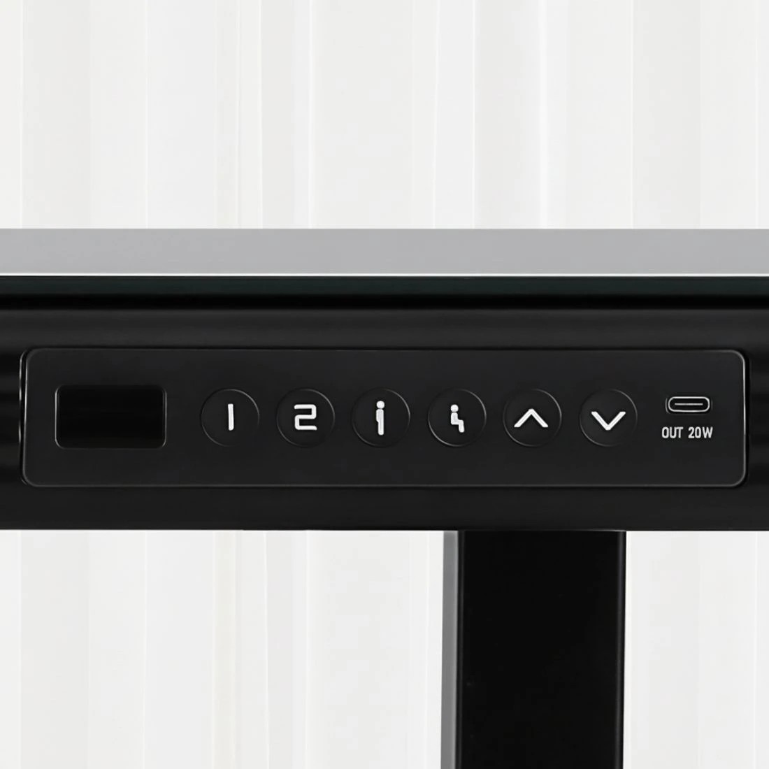 6 Artiss Electric Standing Desk Motorised Glass Top  120CM - Black, 6 of 10