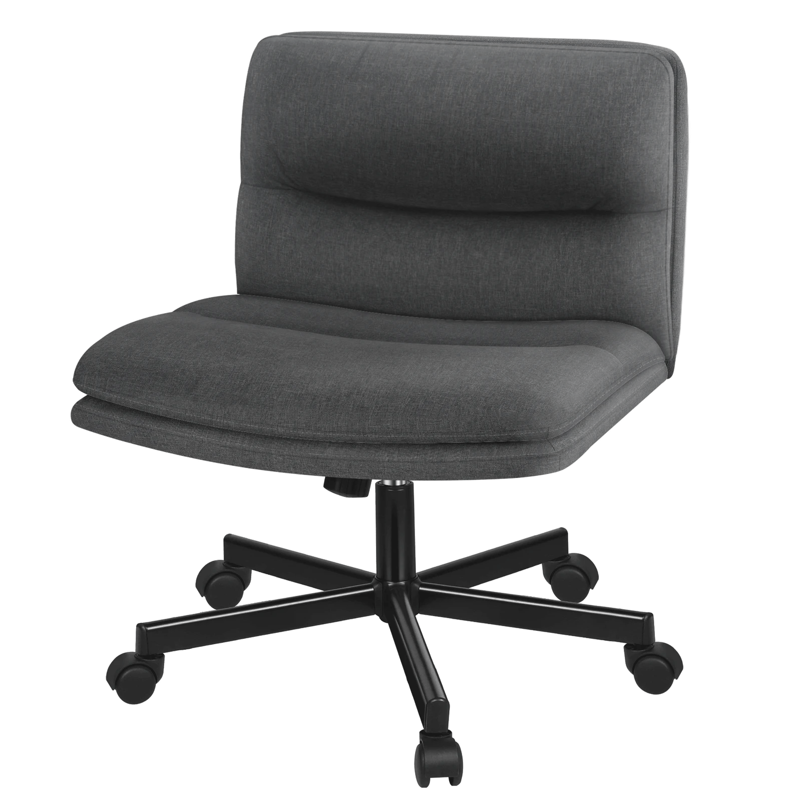 1 Alfordson Desk Chair Office Computer Armless Wide Seat Mid Back Fabric - Grey, 1 of 7