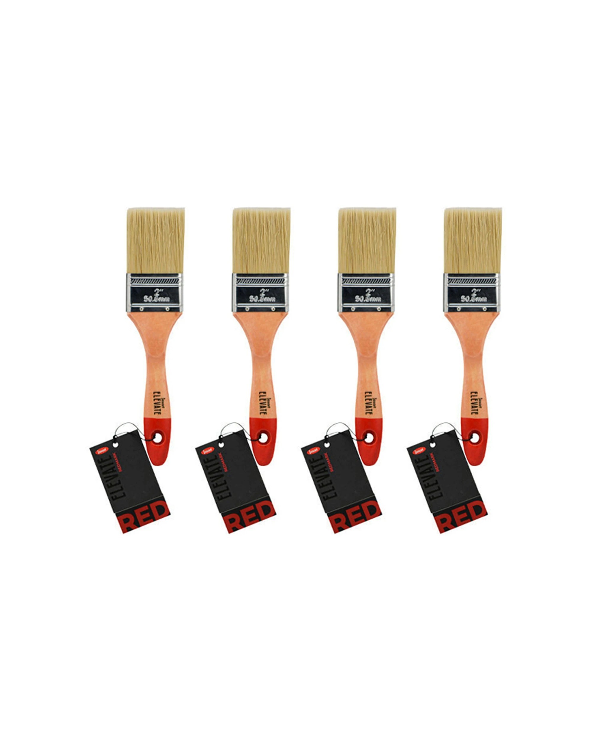 1 Jasart 4PK Elevate Hog Flat Nylon Mix Brush Bristle Set 2 Inch 50mm - Multi, 1 of 2