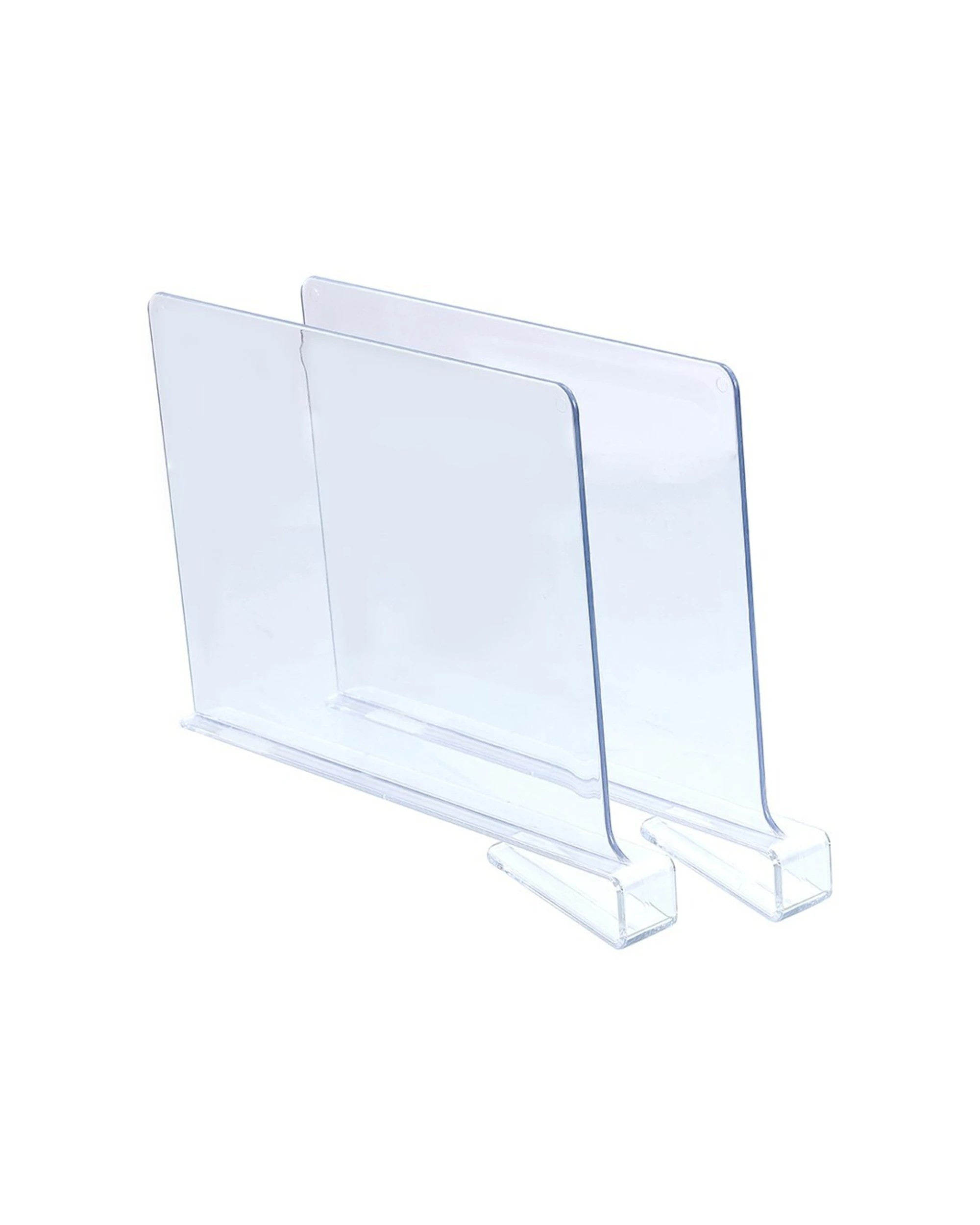 4 Boxsweden 2pc Crystal Shelf Adjustable Divider Organiser Durable 28cm - Clear, 4 of 7