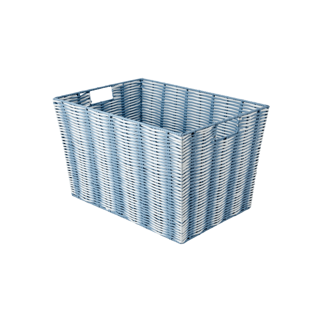 1 Blue Rattan Look Basket, 1 of 5