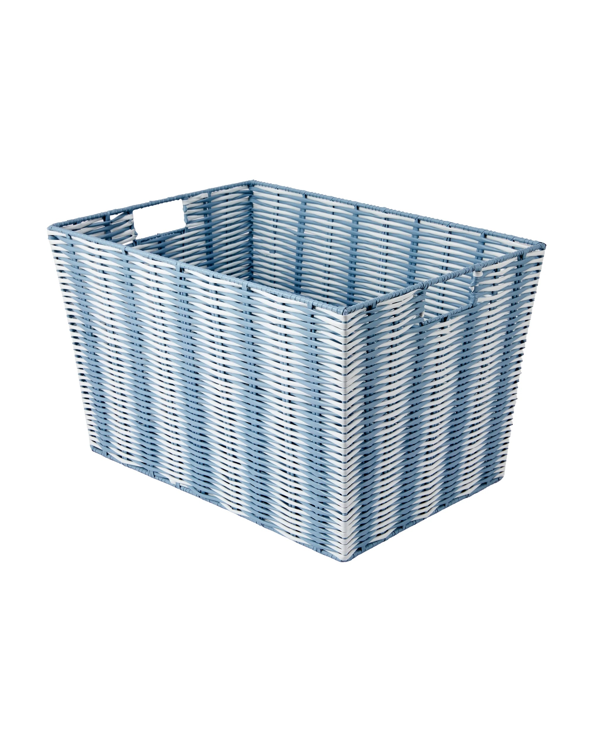 1 Blue Rattan Look Basket, 1 of 5
