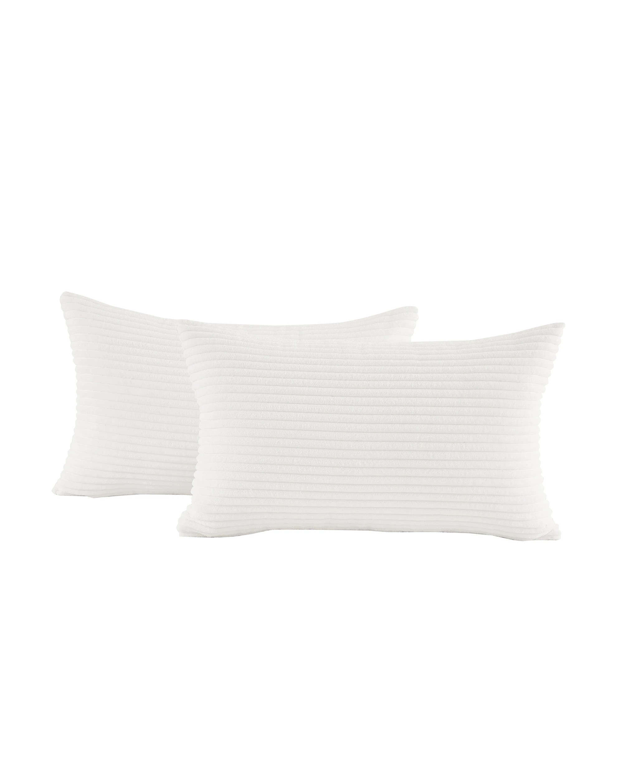 2 Gioia Casa 2-Pack Corduroy Velvet Cushion Covers 30x50cm - White, 2 of 2