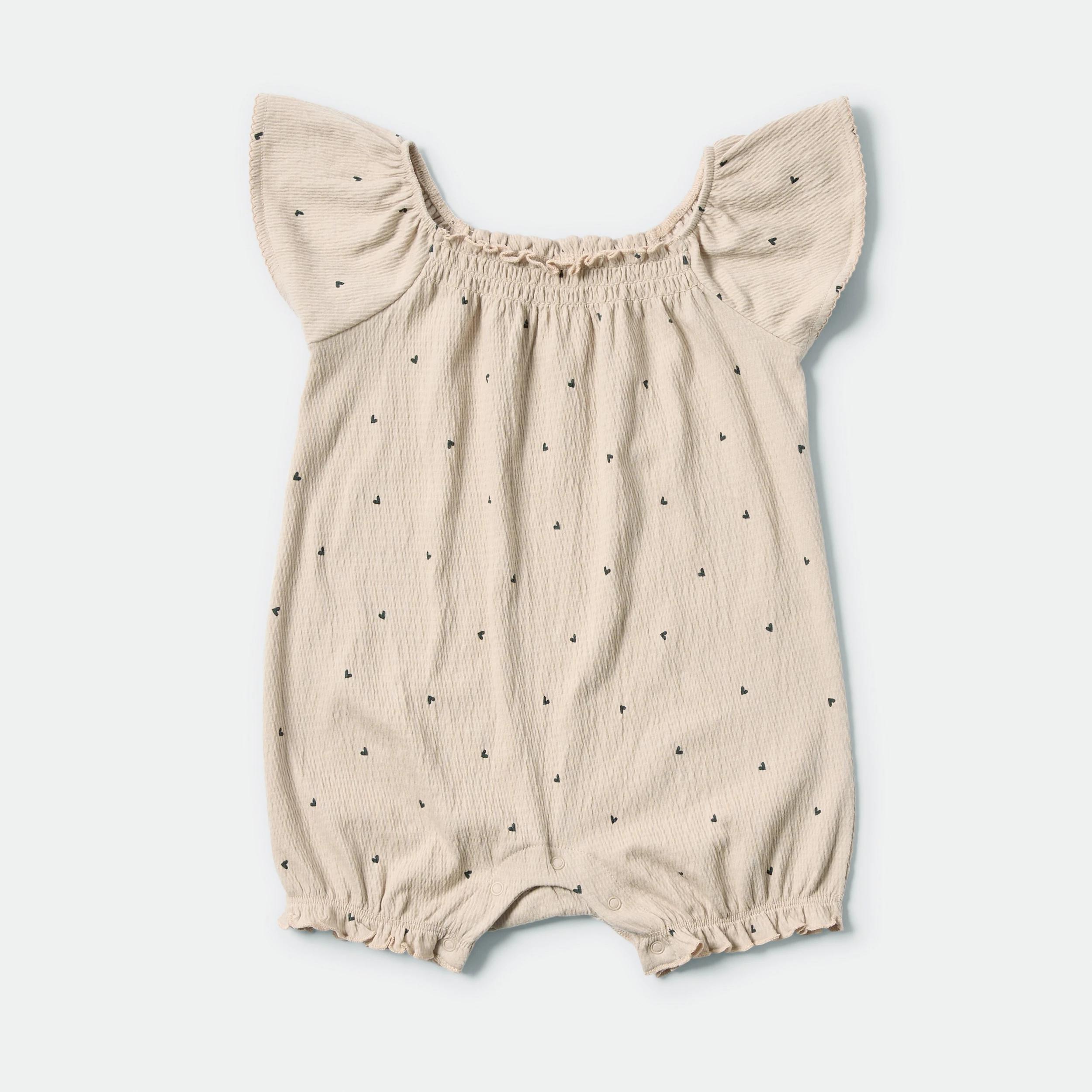 1 Short Sleeve Crinkle Romper DOESKIN HEARTS, 1 of 3