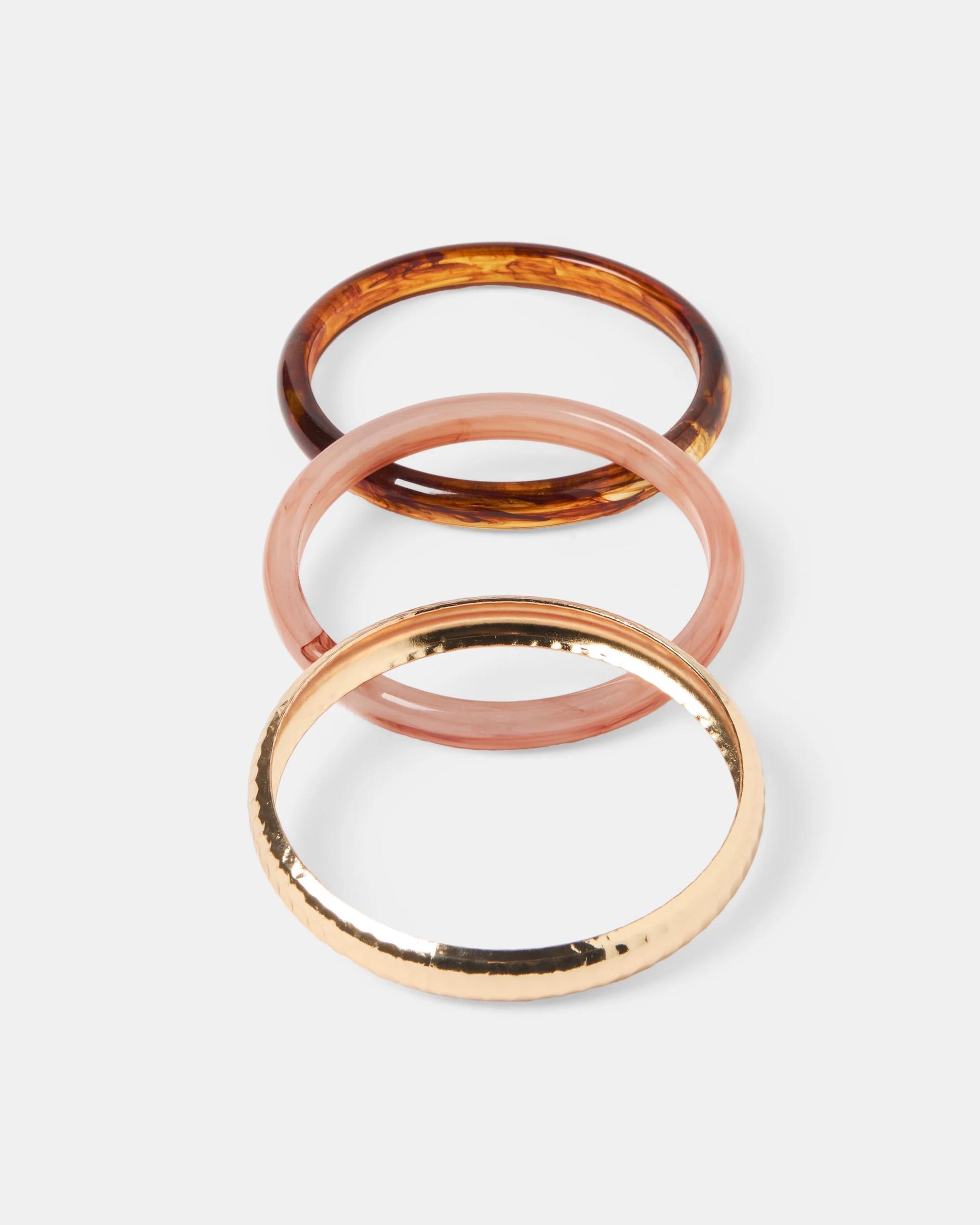 1 3 Pack Thin Bangles Gold, 1 of 2
