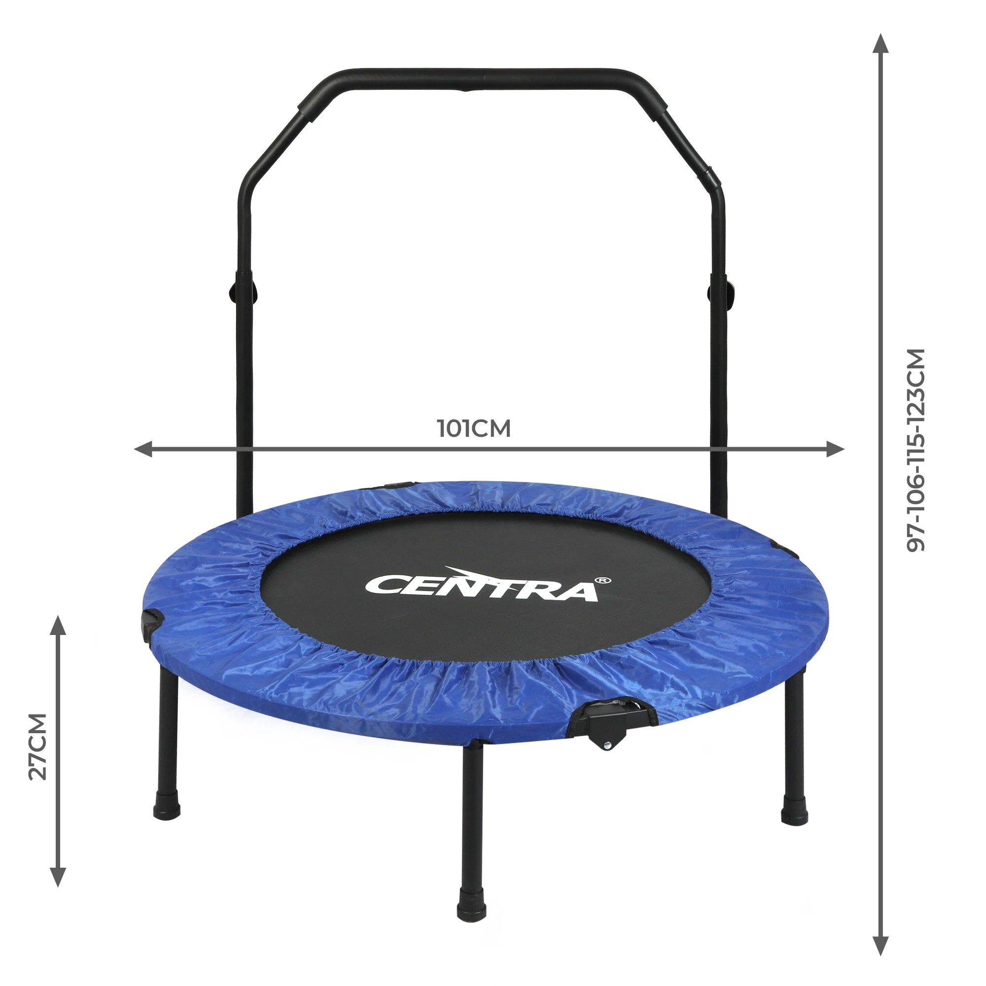 3 Centra 40" Mini Trampoline Rebounder Folding Fitness Exercise Home Gym Indoor, 3 of 9