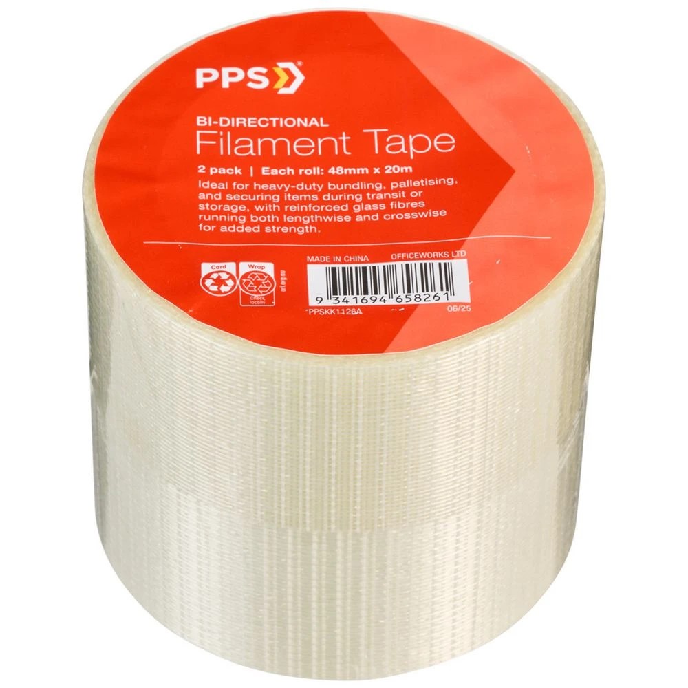 1 PPS Bi-directional Filament Tape 48x20m 2 Pack, 1 of 3