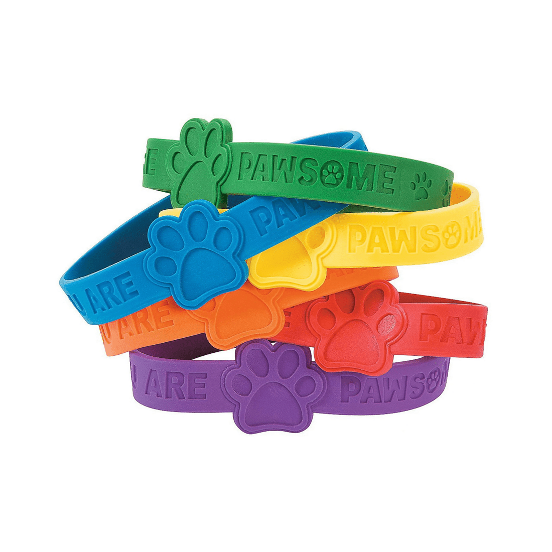1 Fun Express Paw Print Wristbands Pack of 24, 1 of 1