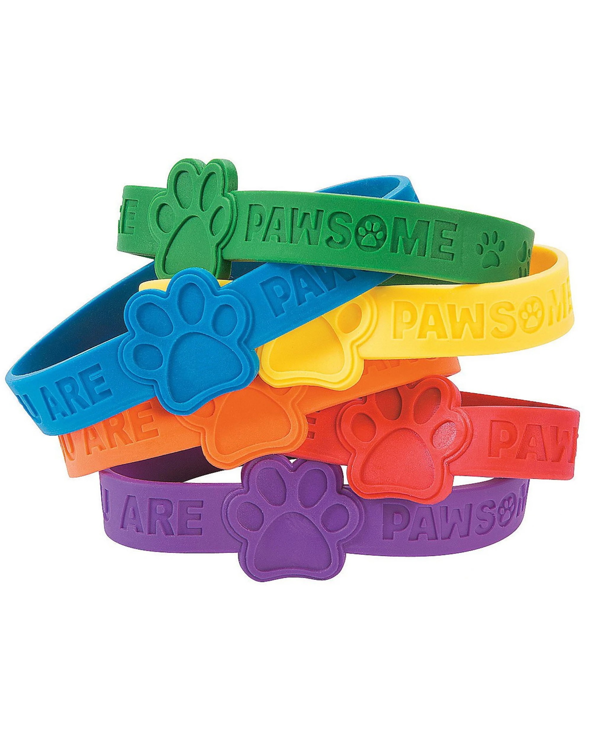 1 Partyrama Paw Print Wristbands Pack of 24, 1 of 1