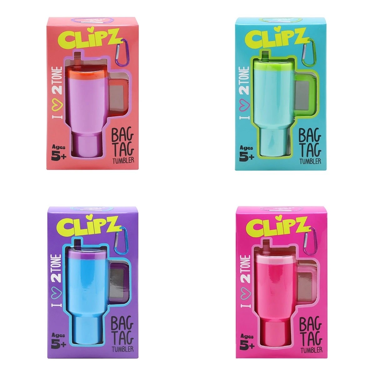 1 Clipz Bag Tag Collection: Tumbler Series Keyring - Assorted, 1 of 7