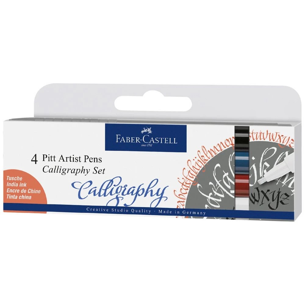 1 Faber-Castell Pitt Artist Pen Calligraphy Essentials 4 Pack, 1 of 1